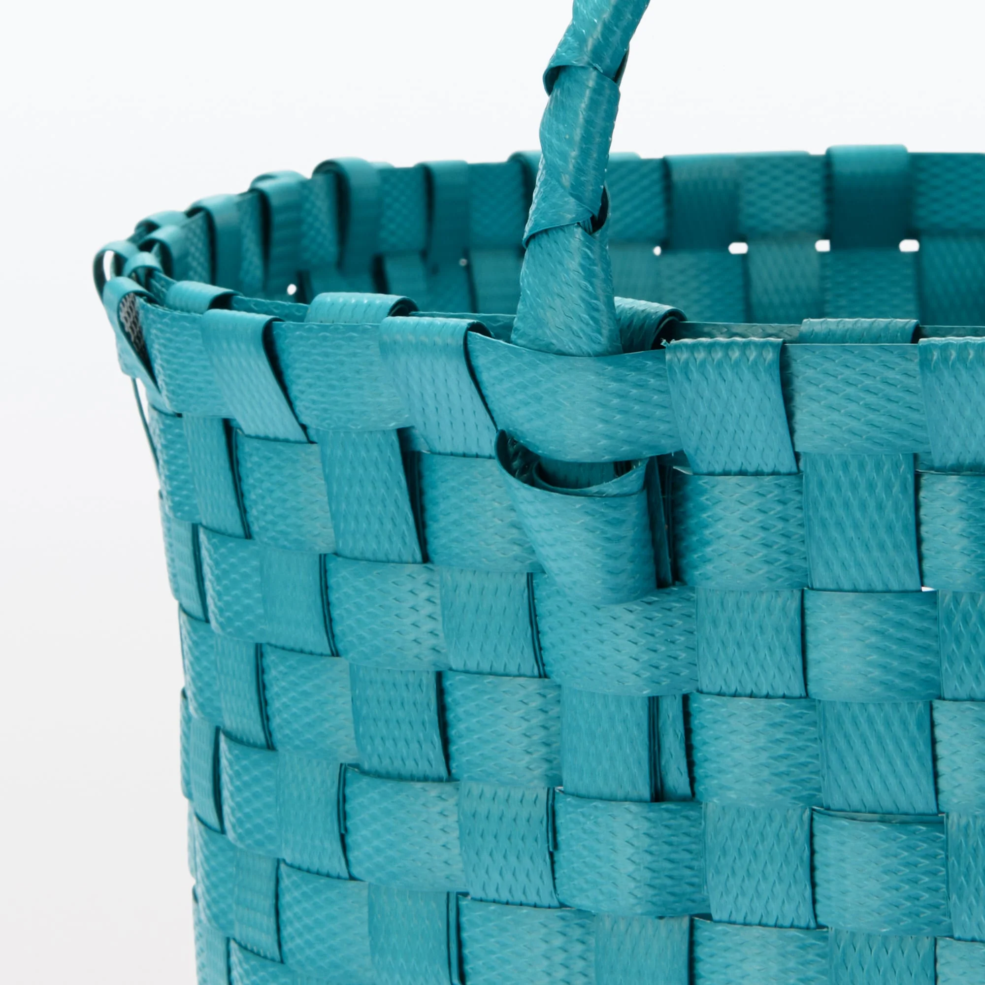 Recycled Polypropylene Strap Weave Basket - Blue - Medium (Dia. 33 x H25 cm) - Image 6