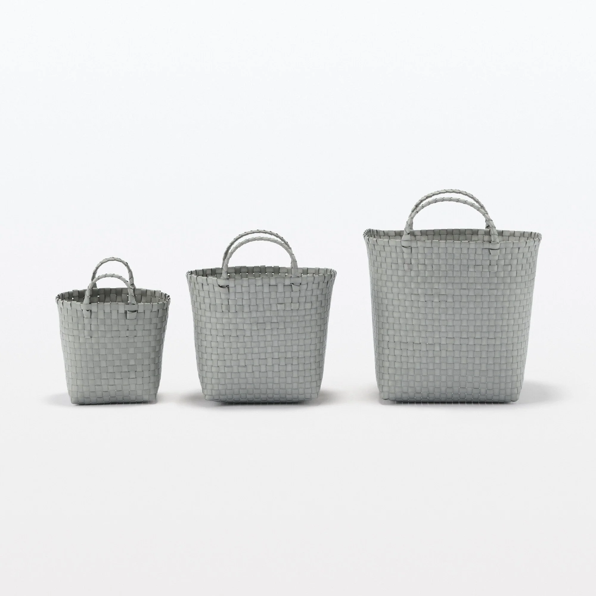 Recycled Polypropylene Strap Weave Basket - Grey - Large (Dia. 40 x H32 cm) - Image 7
