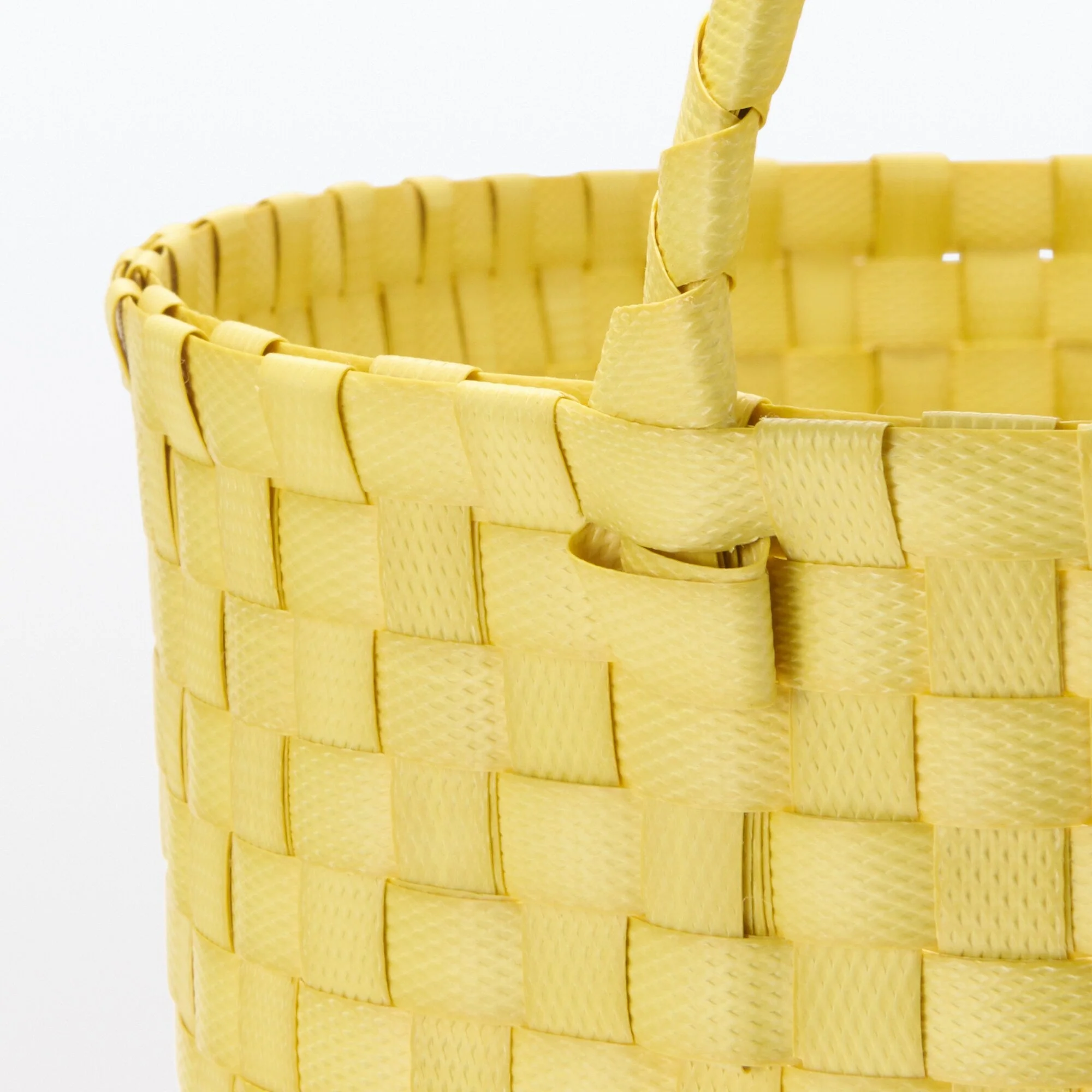 Recycled Polypropylene Strap Weave Basket - Yellow - Large (Dia. 40 x H32 cm) - Image 6
