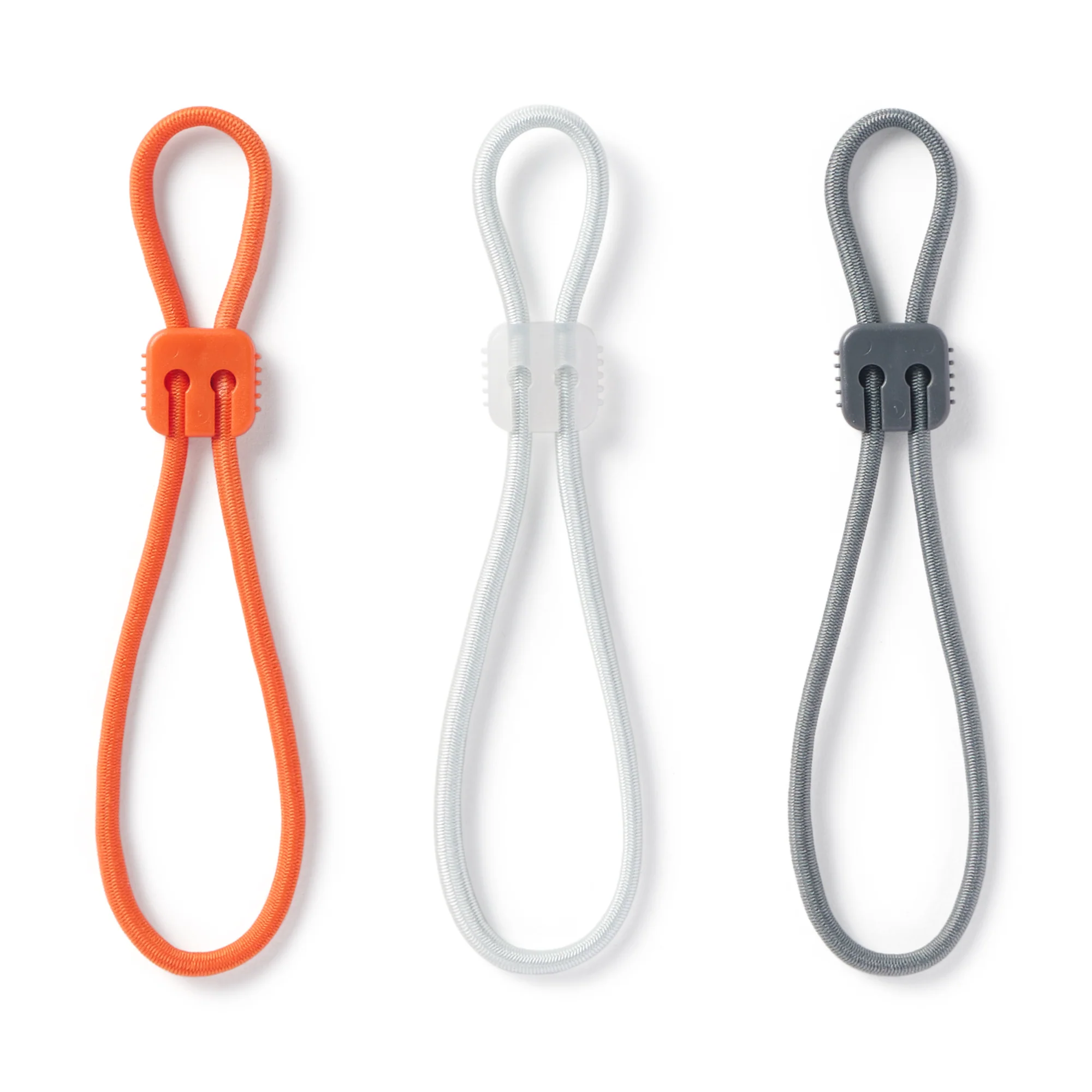Rubber Tie-Down Strap 3 Pack - Orange, Light Grey, Dark Grey