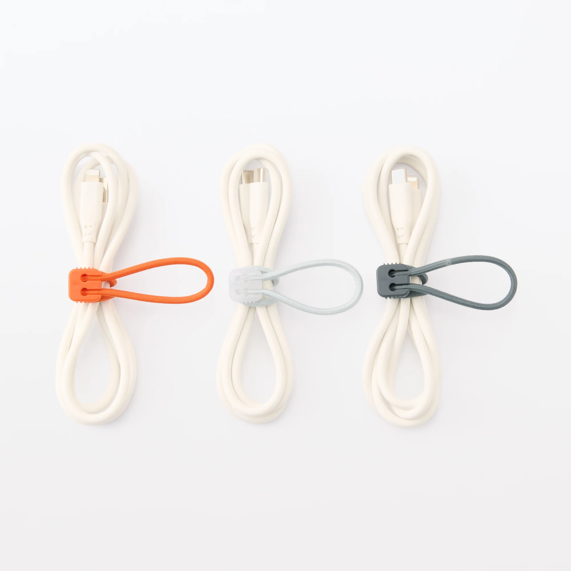 Rubber Tie-Down Strap 3 Pack - Orange, Light Grey, Dark Grey - Image 4