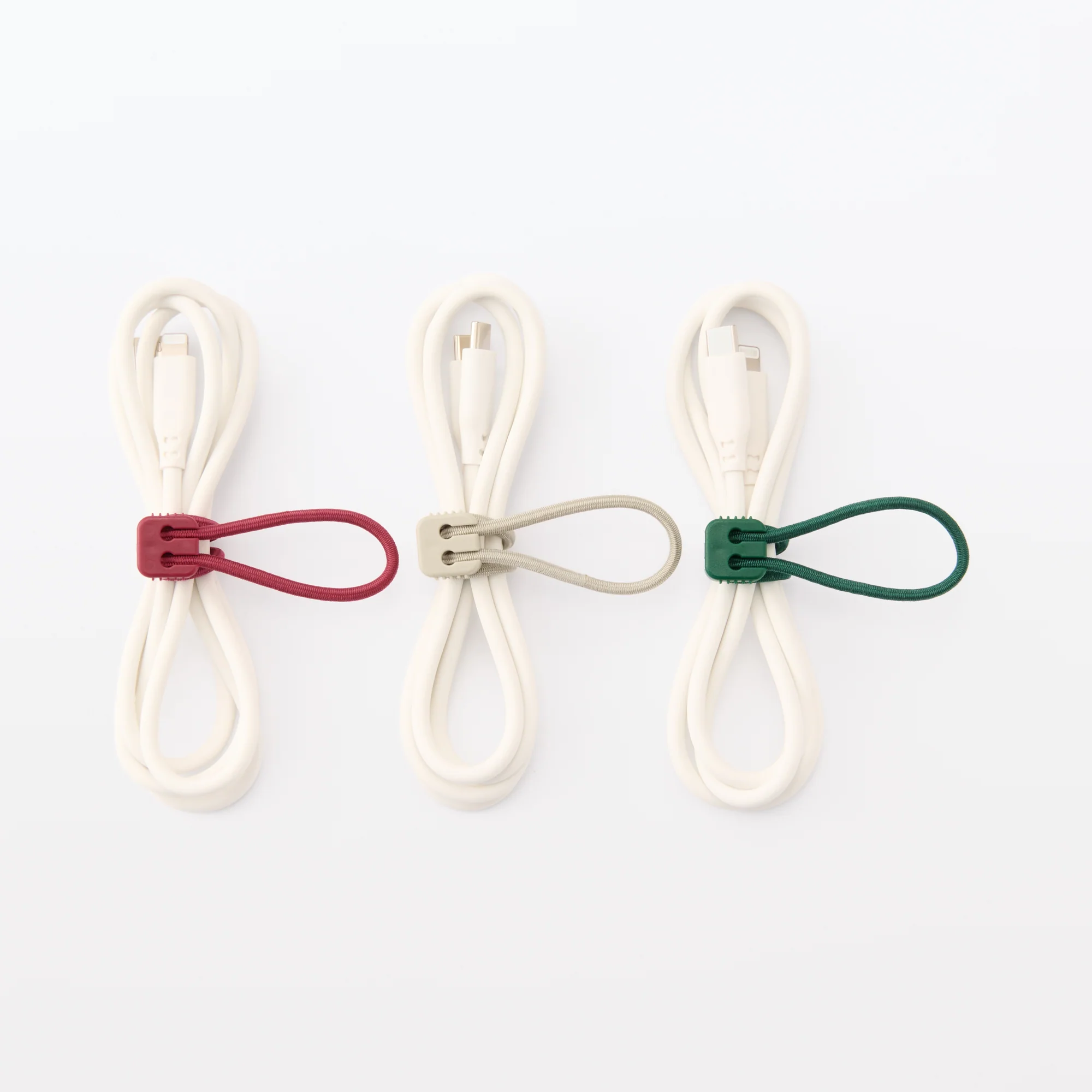 Rubber Tie-Down Strap 3 Pack - Red, Beige, Green - Image 4