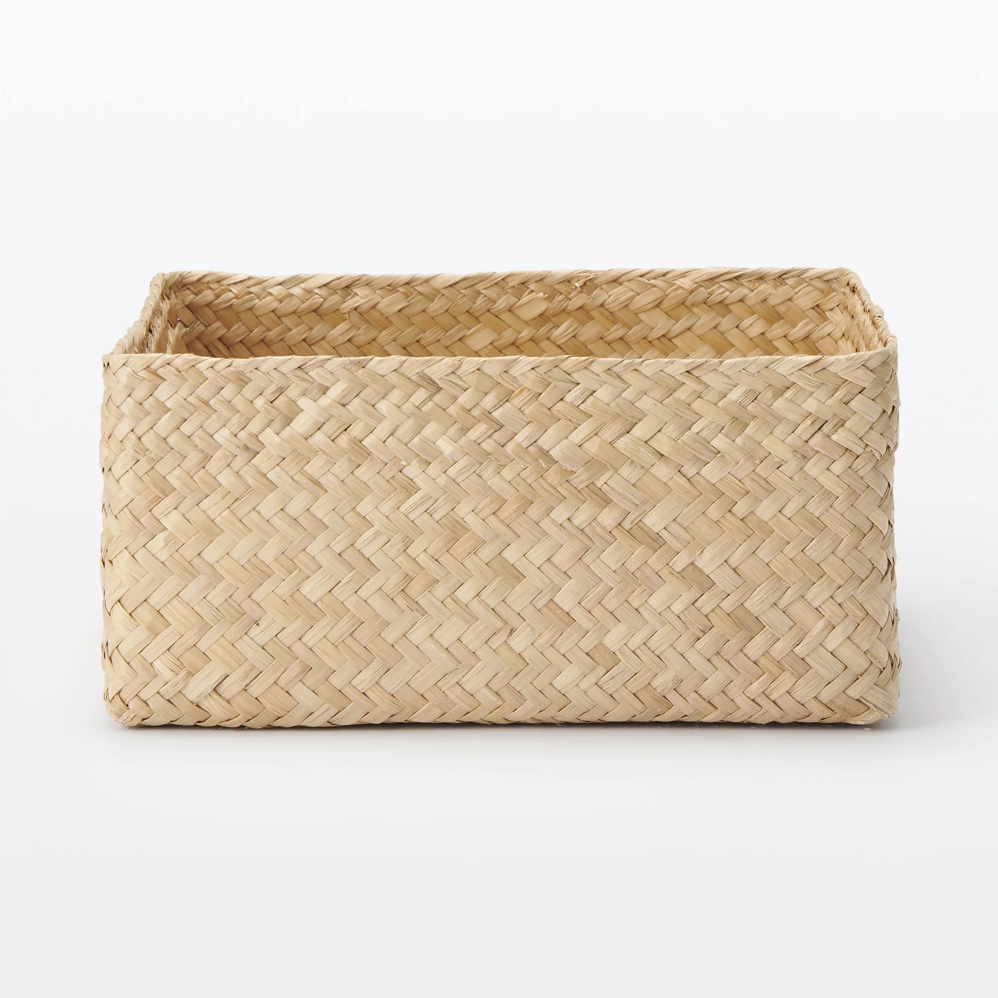 Seagrass Organizer Herringbone Square Basket (W25 x D25 x H12 cm) - Image 3