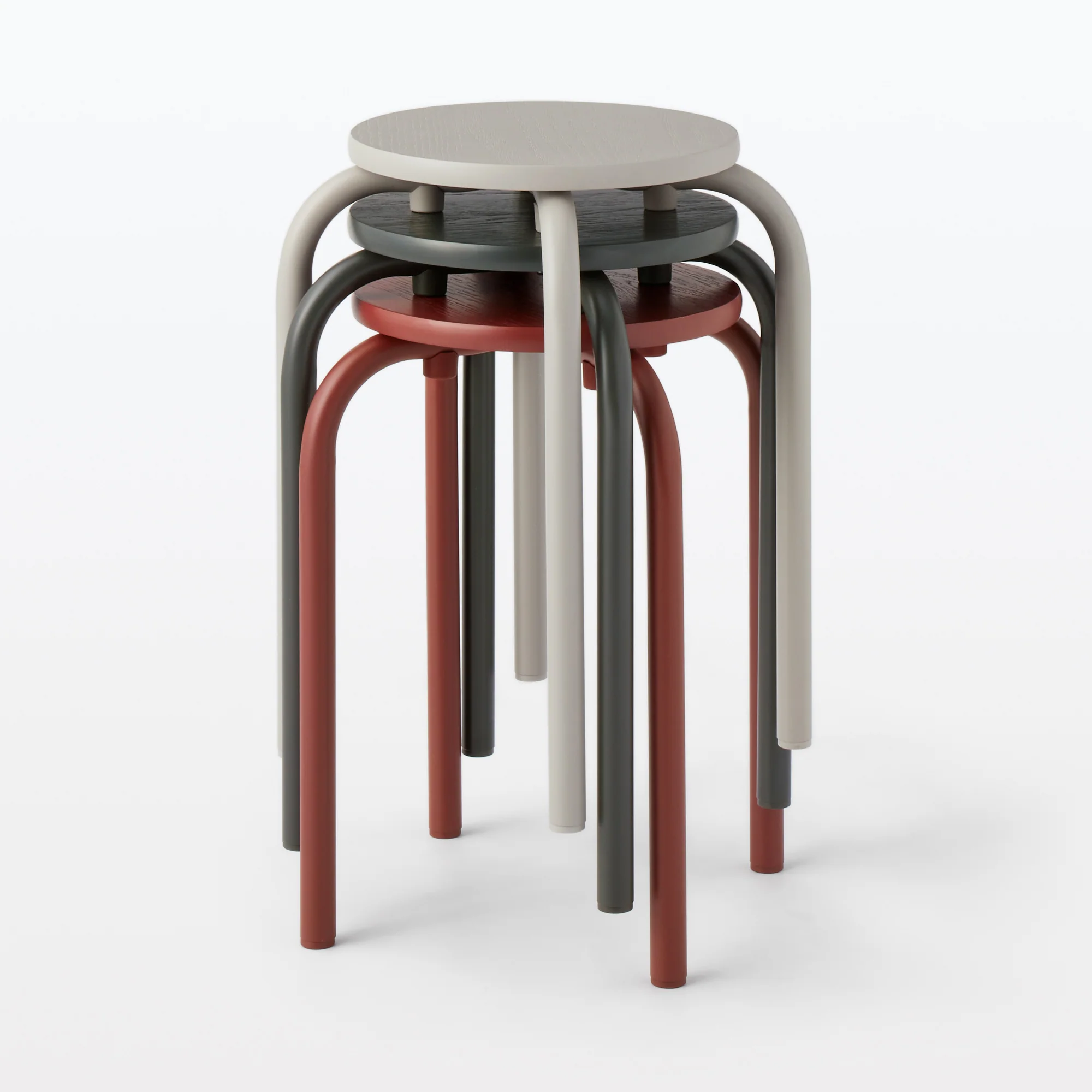 Steel Pipe Stacking Stool - Dark Grey - Image 4
