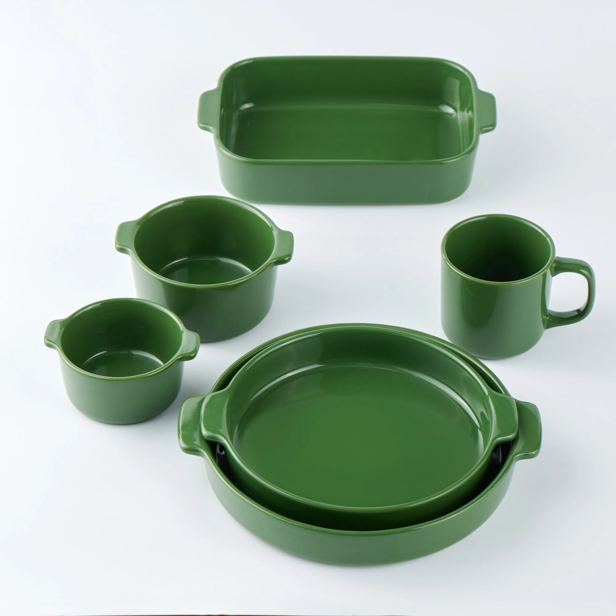 Stoneware Baking Dish Oven Tray - Green - Image 4