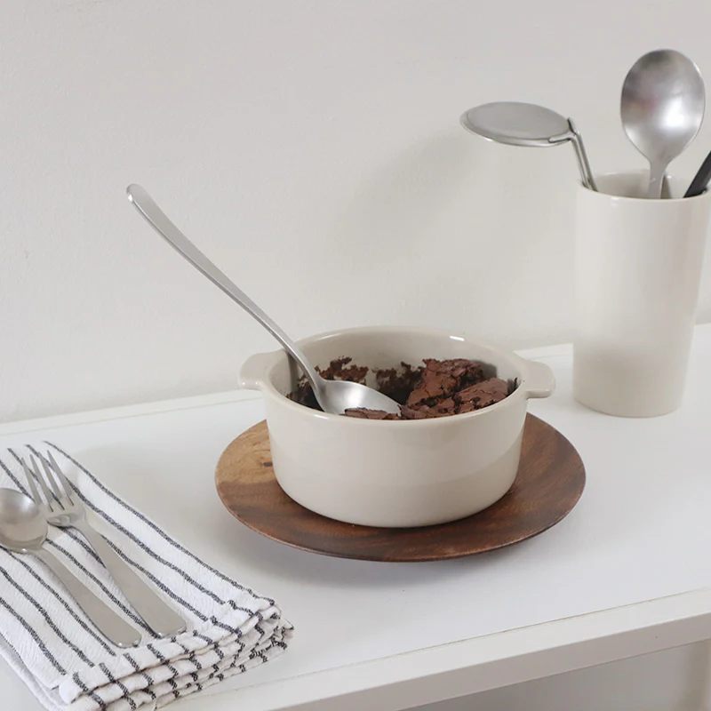 Stoneware Mini Cocotte Bowl (Dia. 15.8 cm) - Grey Beige - Image 7