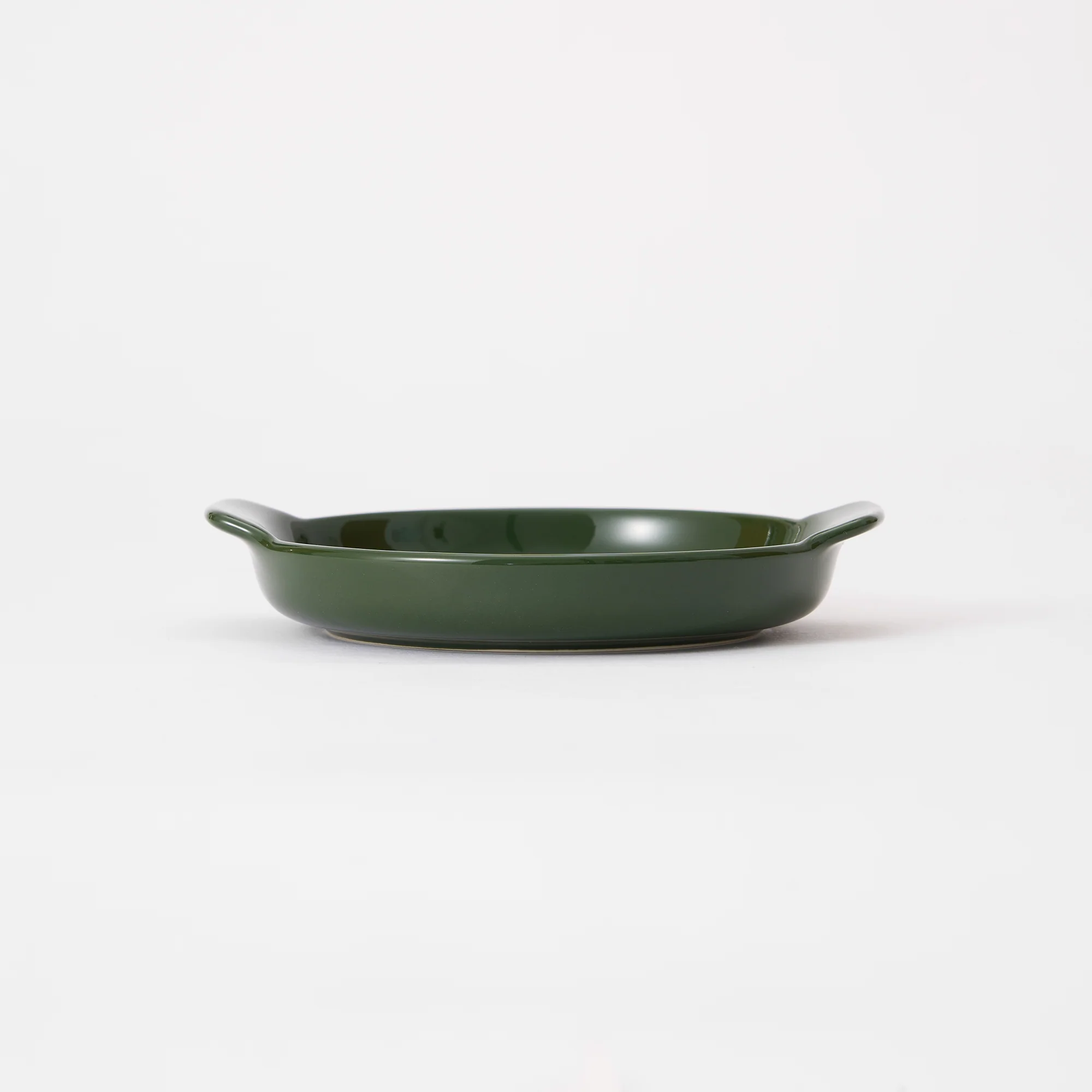 Stoneware Plate (Dia. 12.8 cm) - Dark Green - Image 3