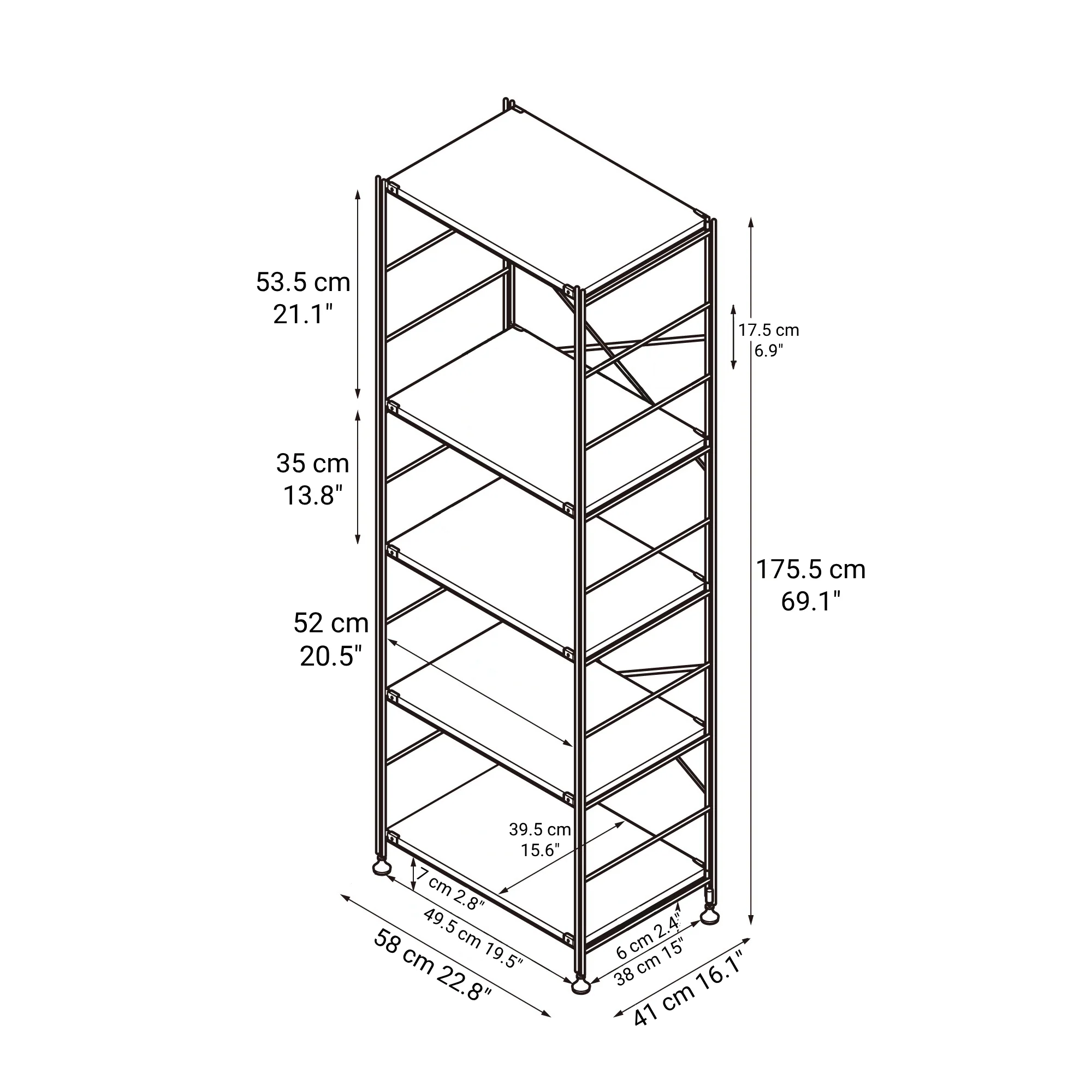 SUS Shelving Unit - Light Grey - Regular - Large - Image 5