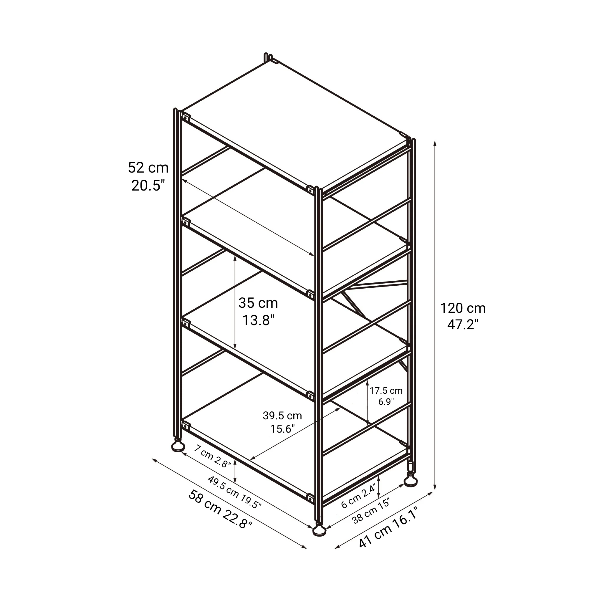 SUS Shelving Unit - Stainless Steel - Regular - Medium - Image 3