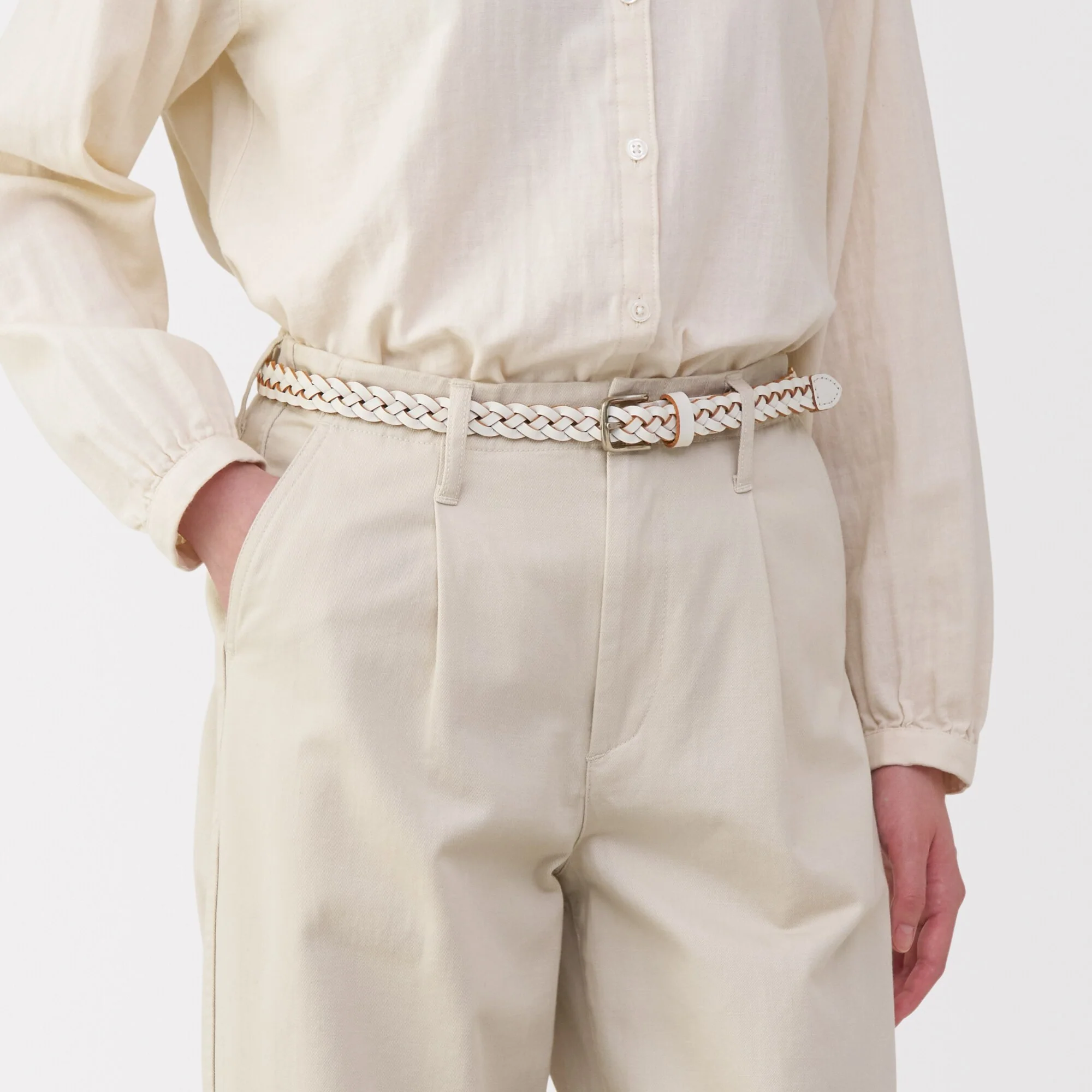 Tanned Leather Skinny Belt - Image 2