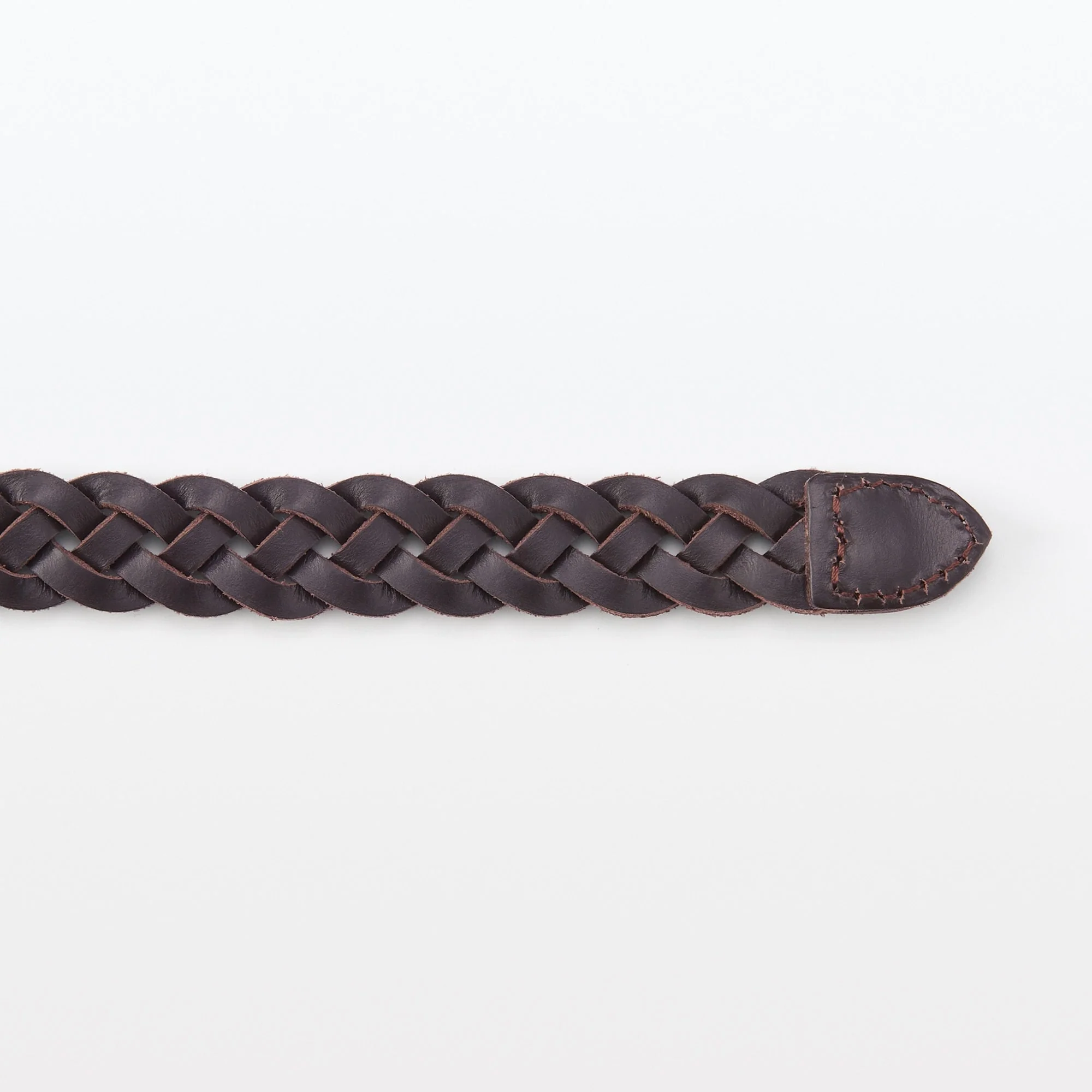 Vegetable Tannin Leather Hand-Knitted Skinny Belt - Image 9