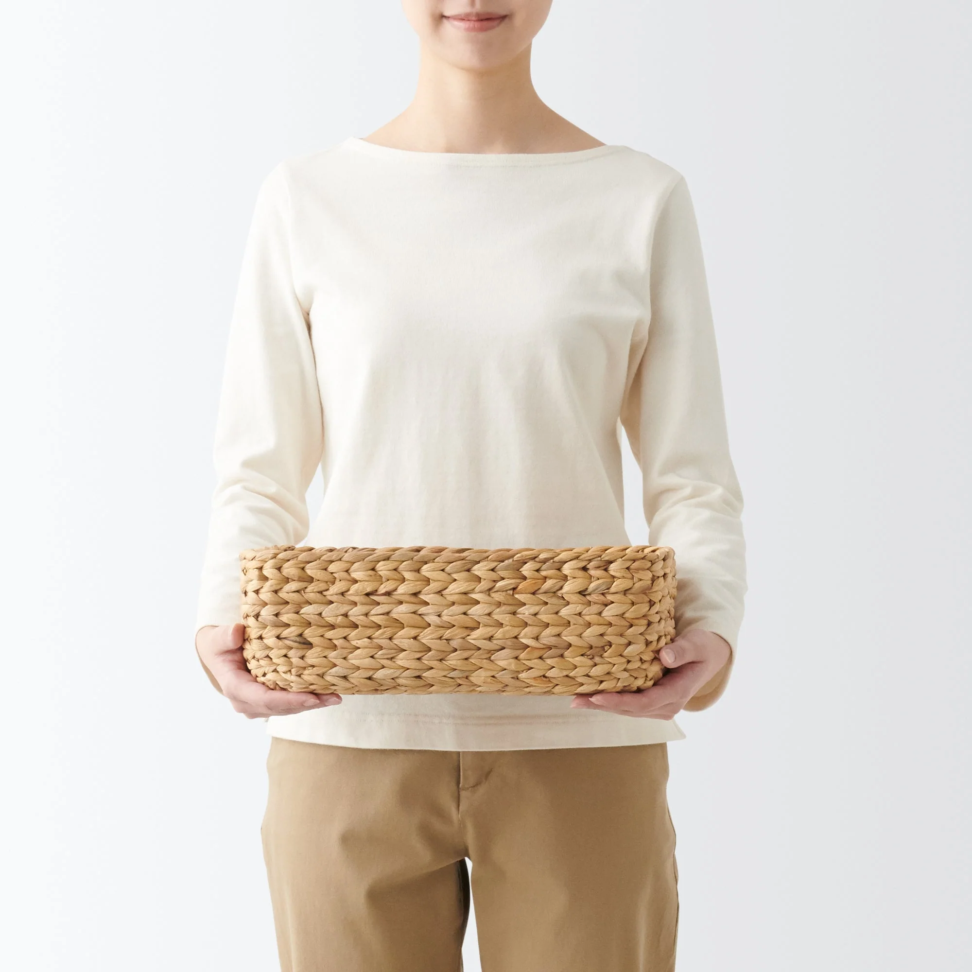Water Hyacinth Basket - Rectangle - Small W34 x D23 x H12 cm - Image 2