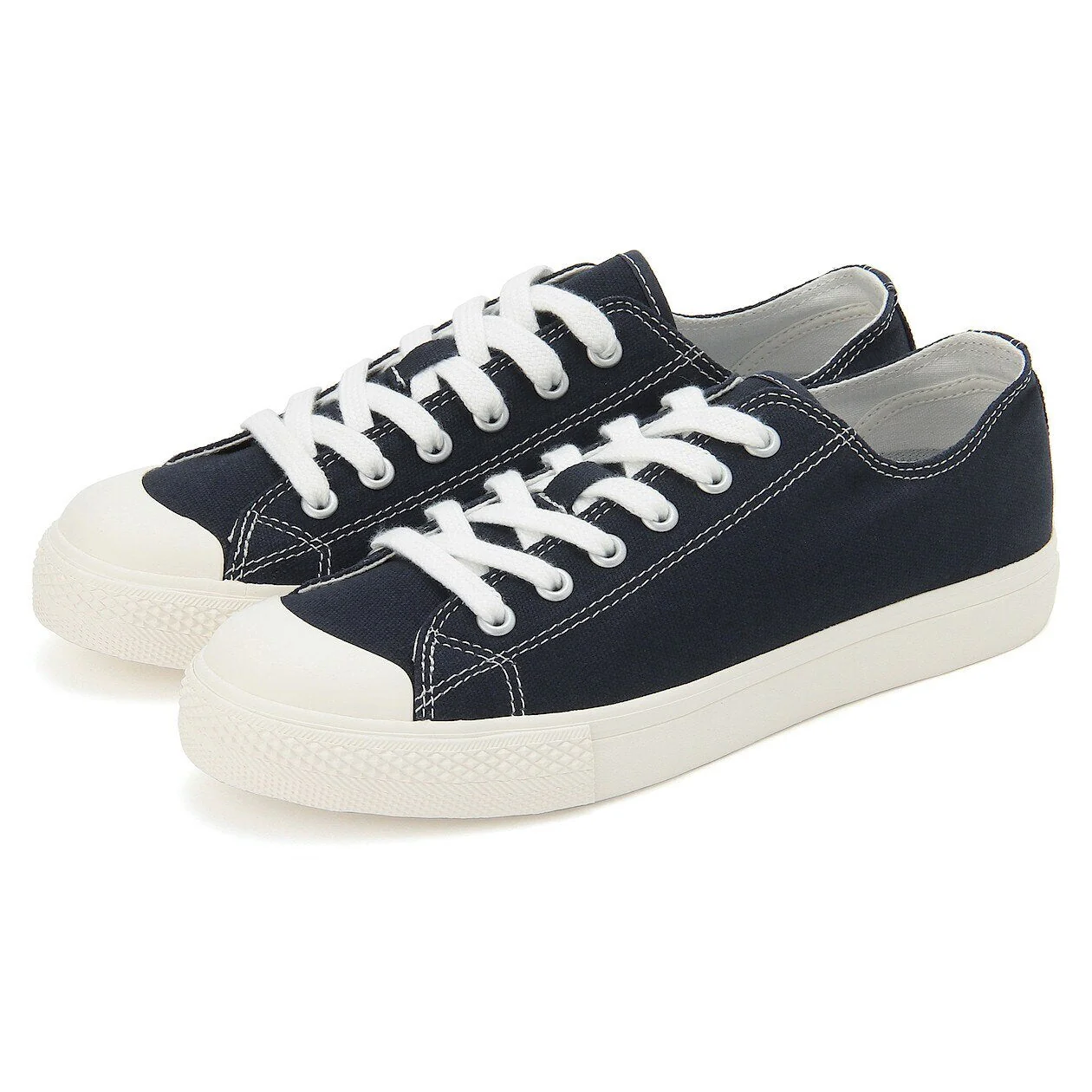 Water Repellent Cushioned Sneakers with Laces Navy - Image 2