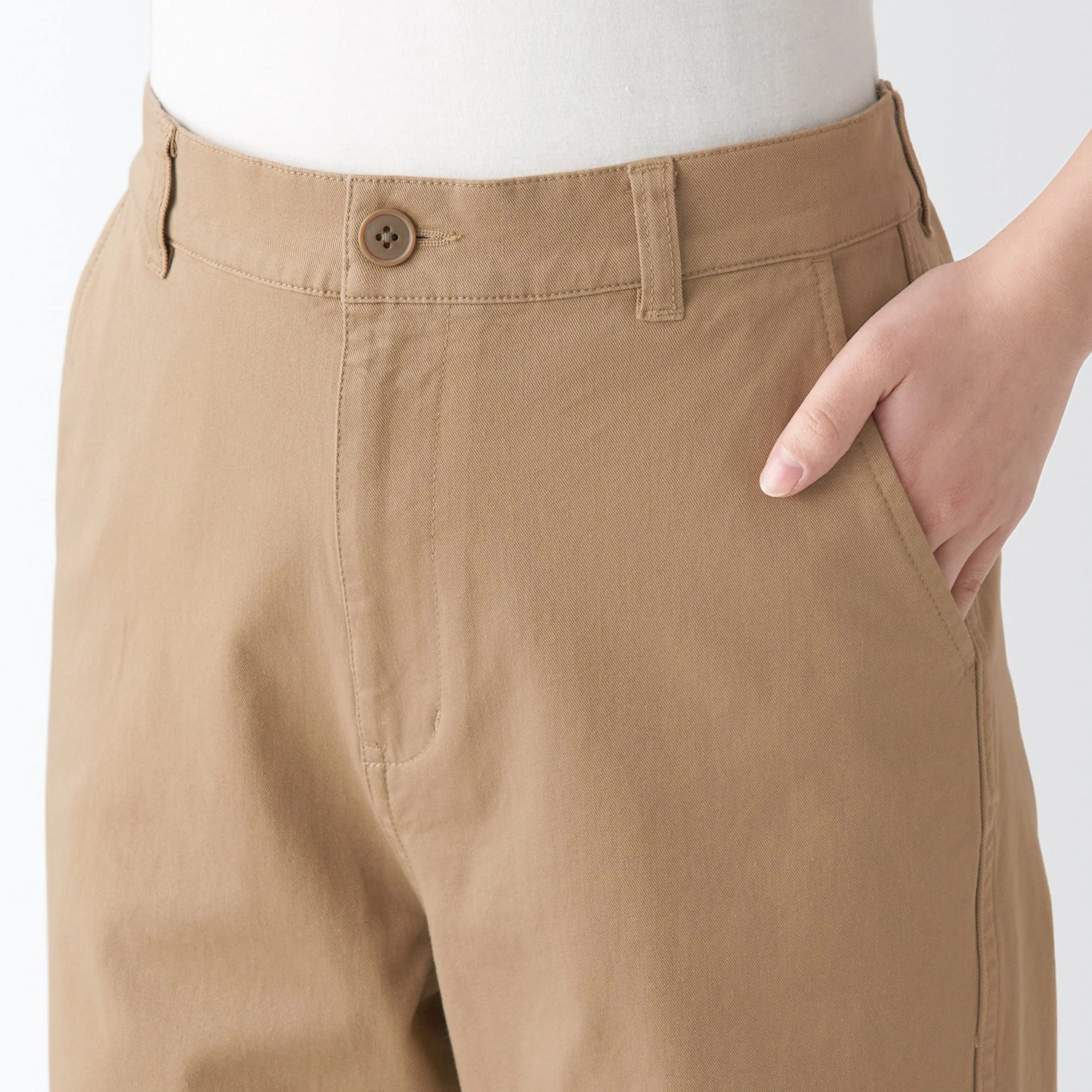 Women's 4-Way Stretch Chino Wide Straight Pants (L 31inch / 77cm) - Image 31