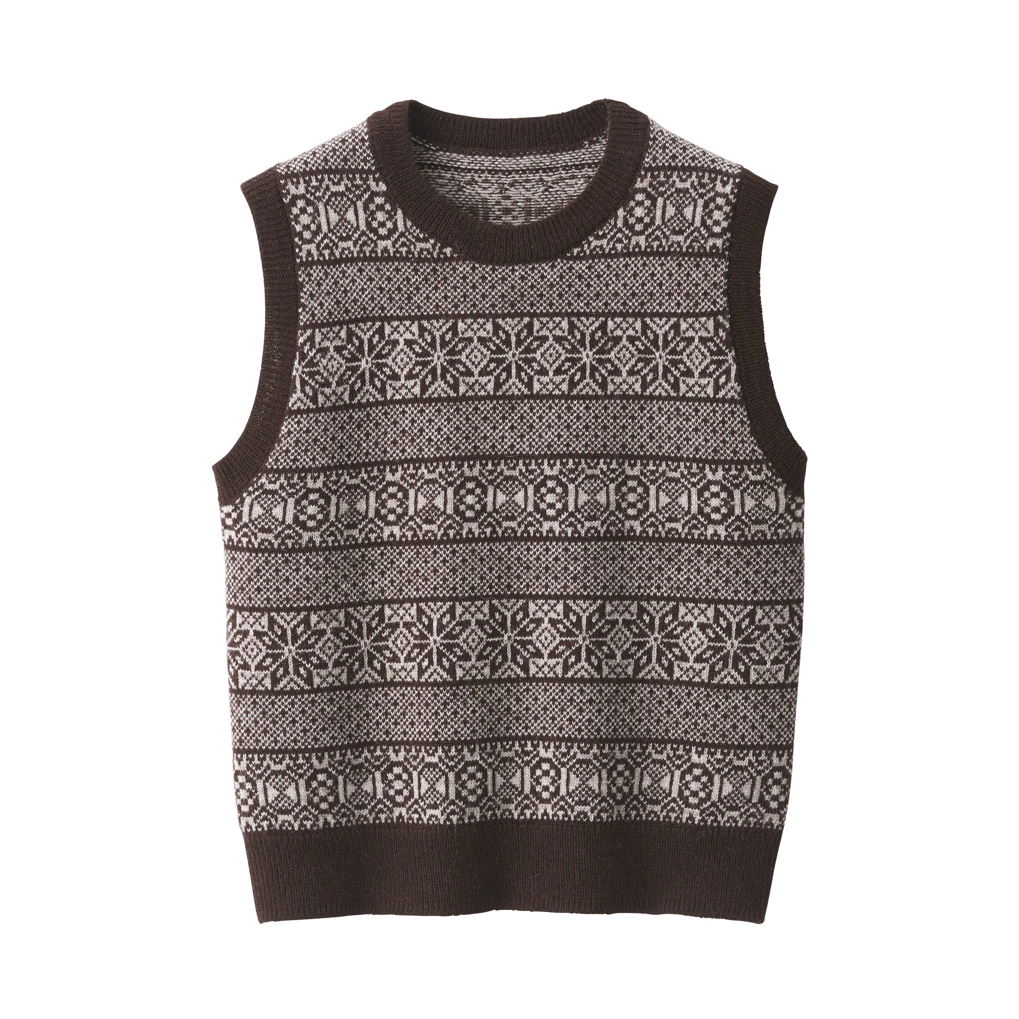 Women's Andes Wool Jacquard Pattern Vest - Image 16