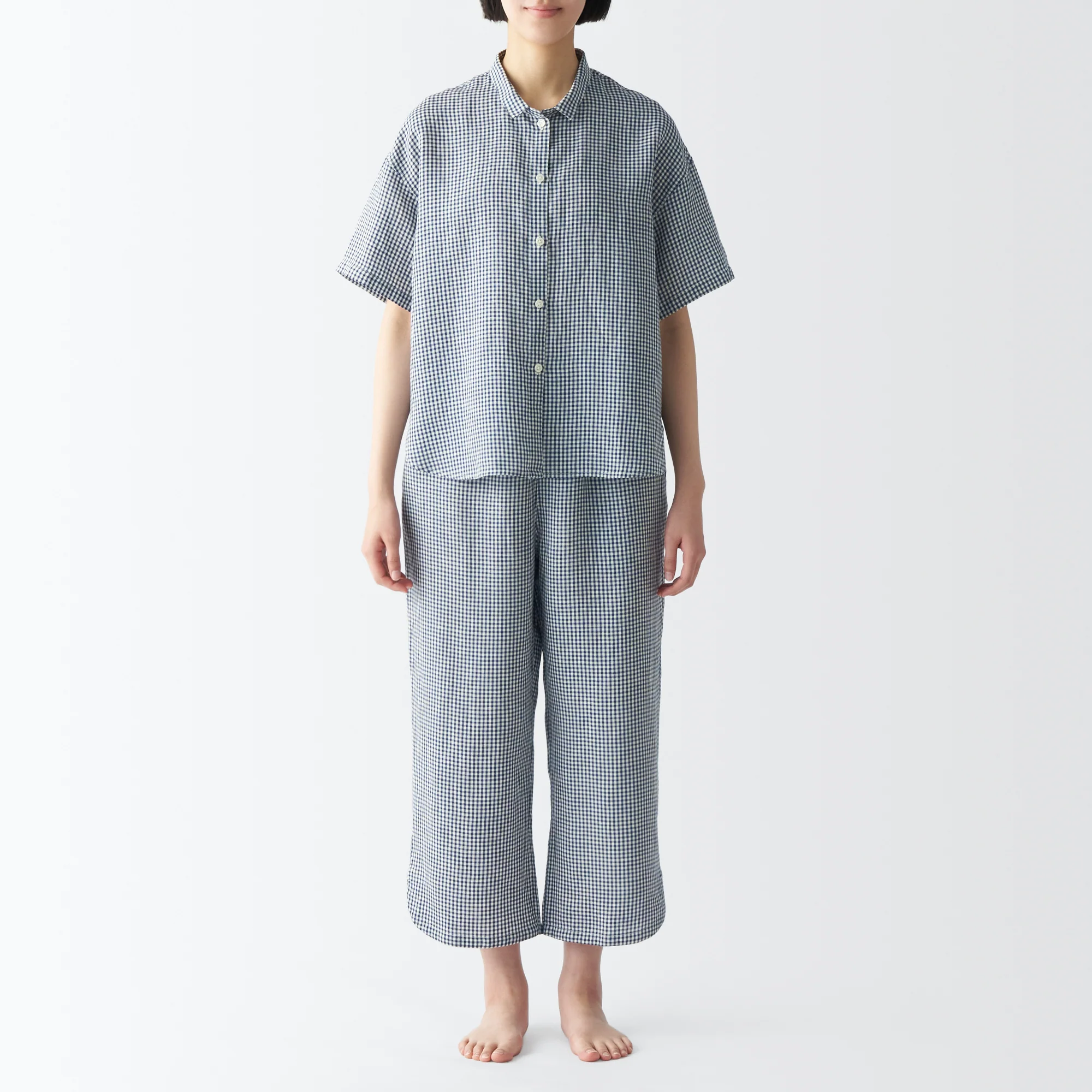 Women's Cool Touch Lyocell Linen Short Sleeve Pajamas - Image 4