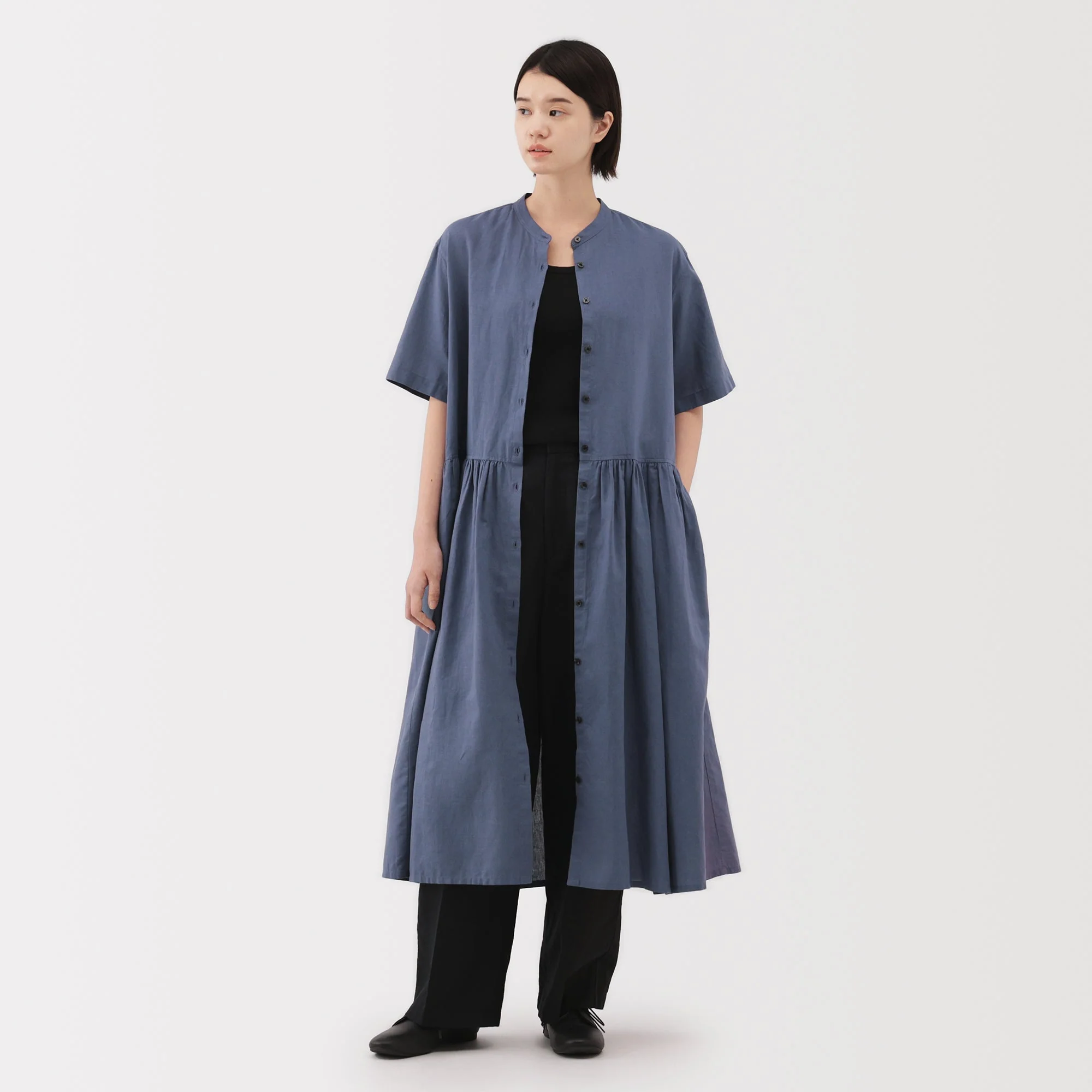 Women's Hemp Cotton Short Sleeve Dress - Image 12