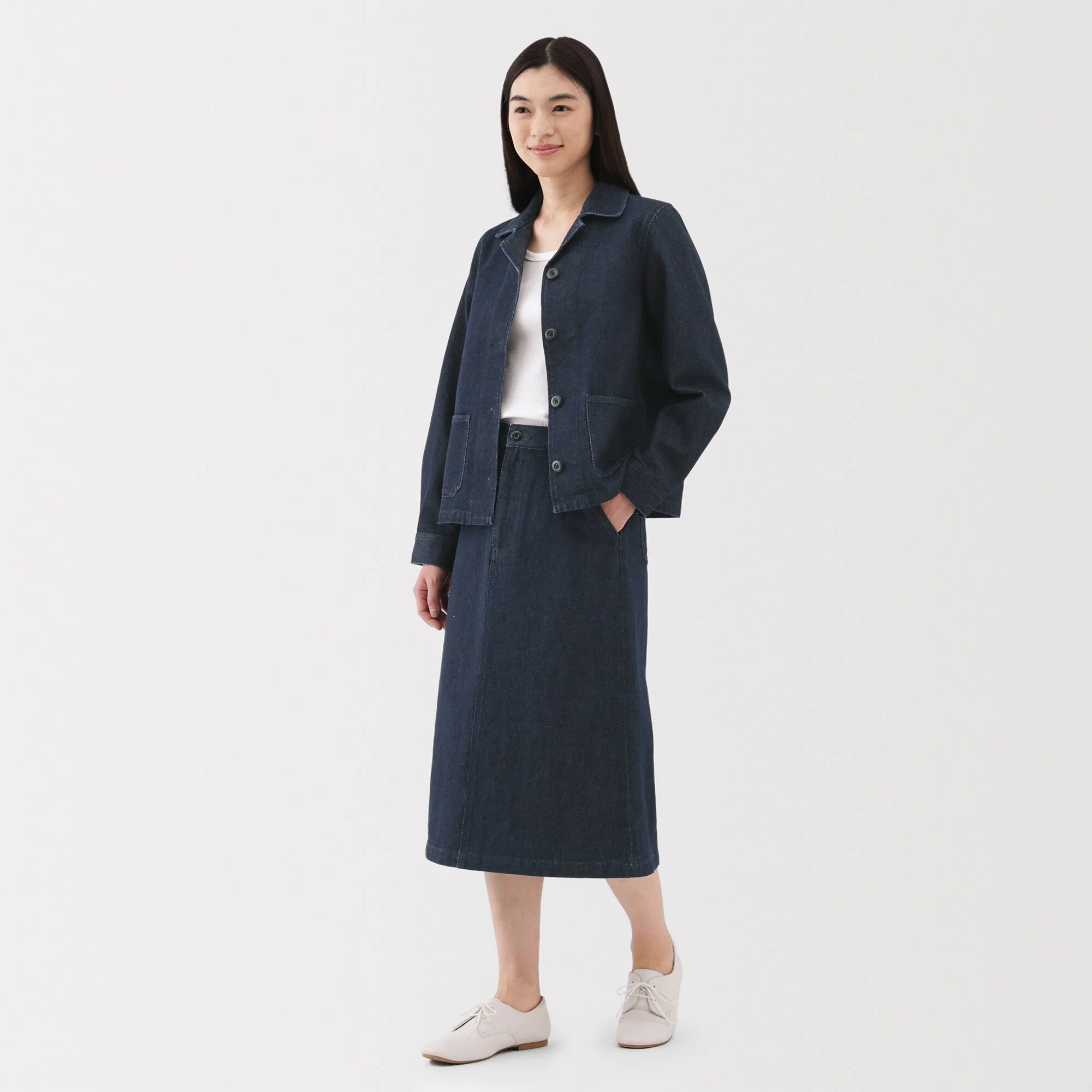 Women's Kapok Blend Denim A-Line Skirt - Image 4