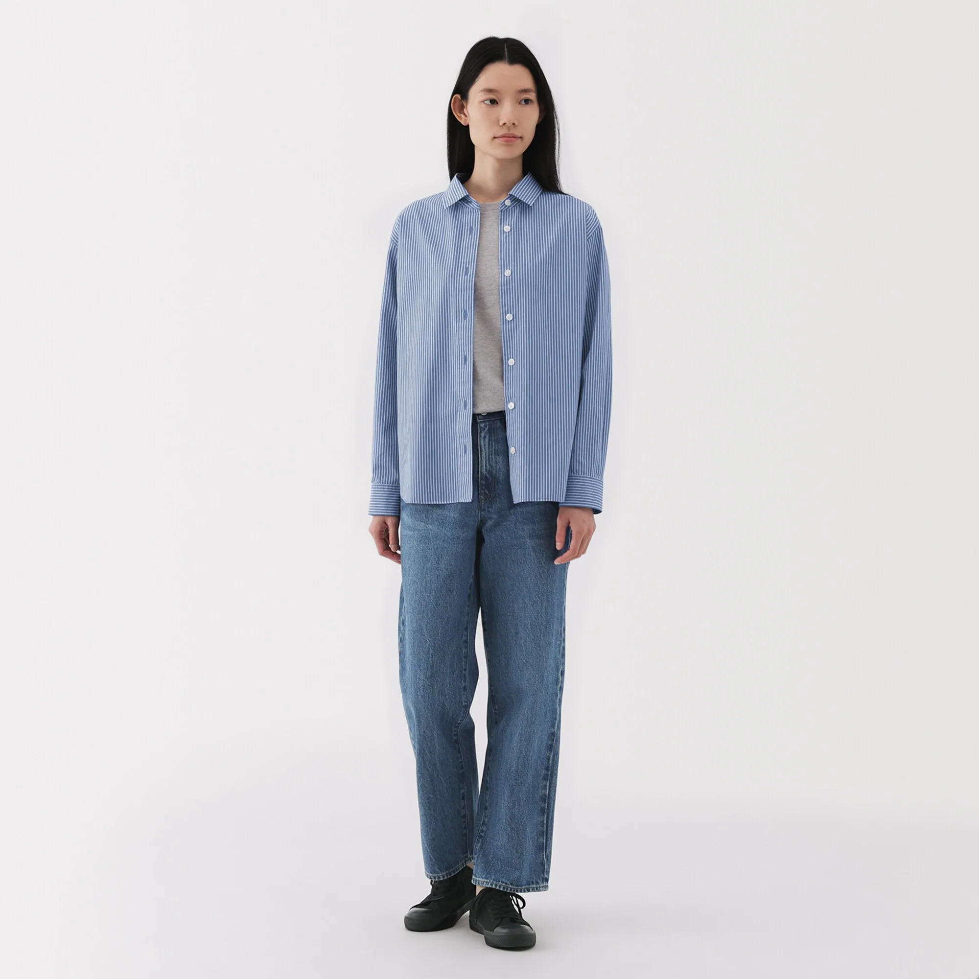 Kapok Blend Denim Straight Pants