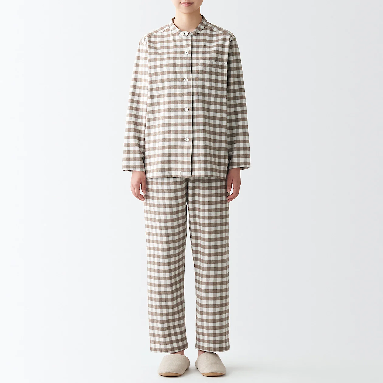 Women's Side Seamless Flannel Stand Collar Pajamas - Image 15