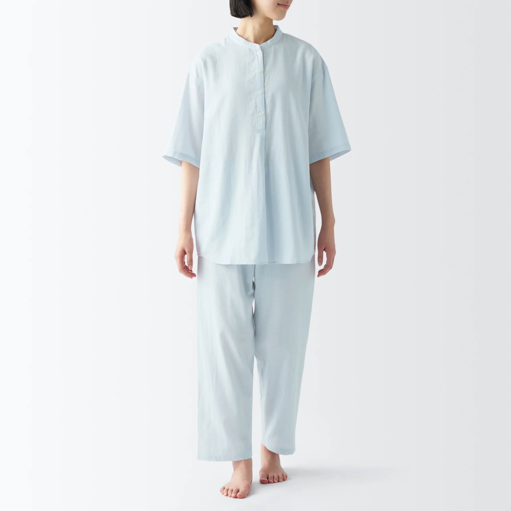 Women's Side Seamless Lightweight Gauze 1/2 Sleeve Pajamas - Image 14