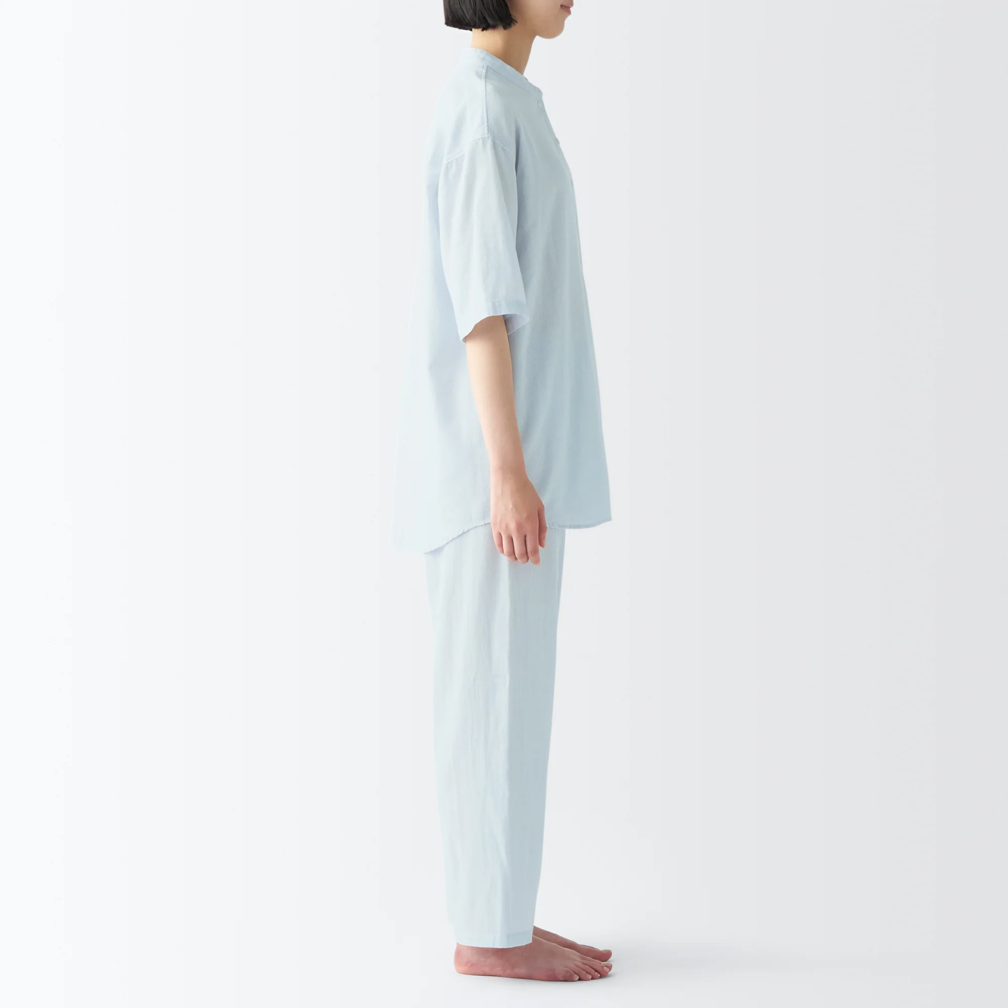 Women's Side Seamless Lightweight Gauze 1/2 Sleeve Pajamas - Image 16