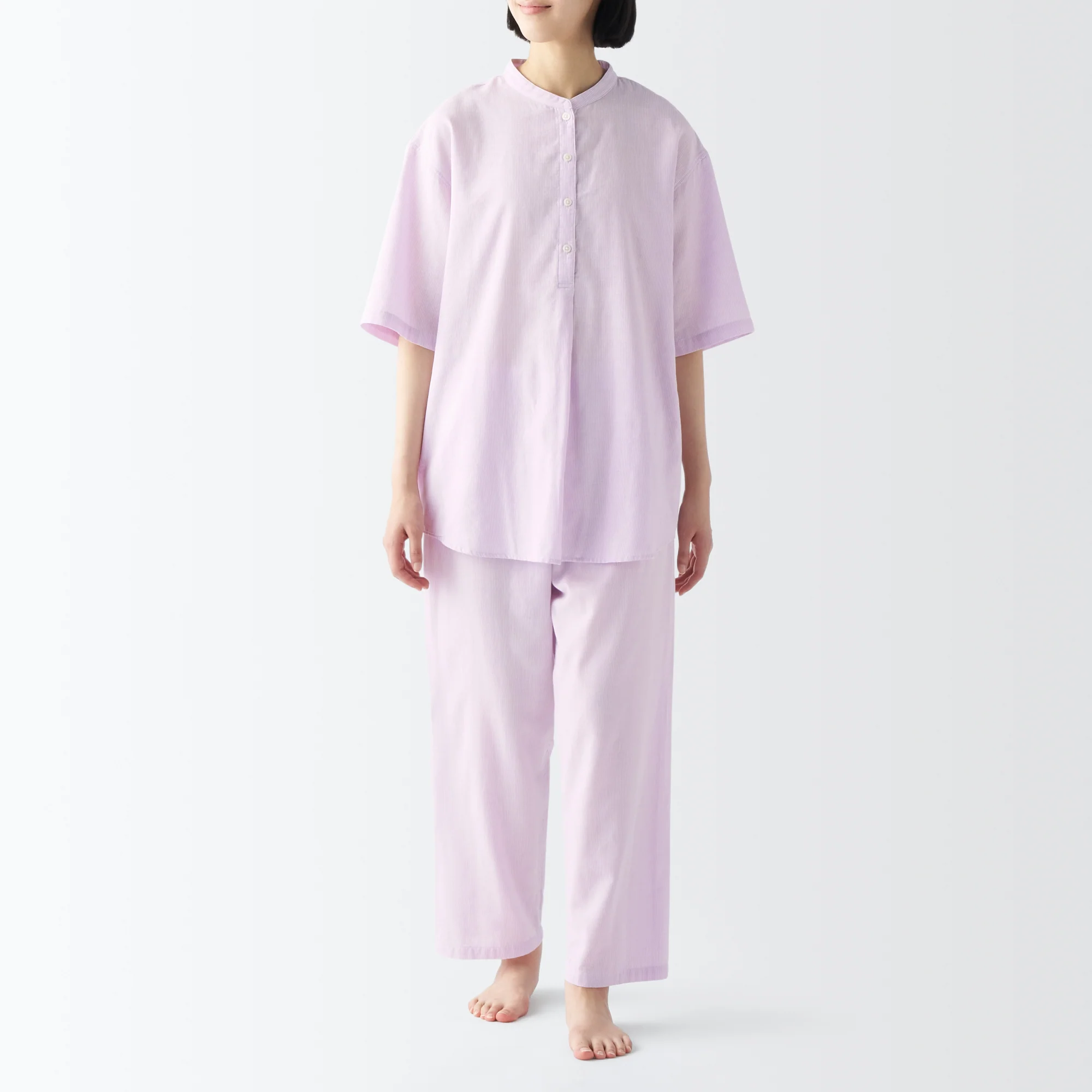 Women's Side Seamless Lightweight Gauze 1/2 Sleeve Pajamas - Image 25