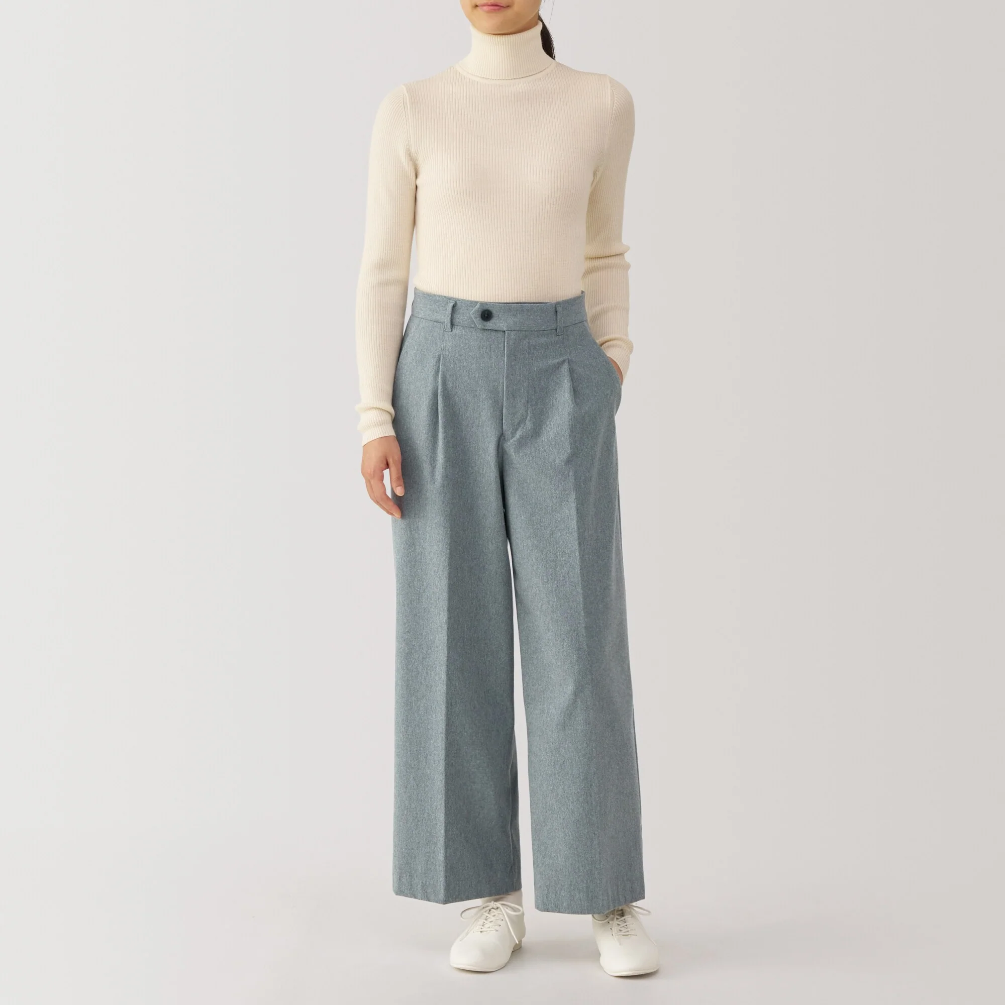 Women's Stretch Brushed Darted Wide Pants - Image 4