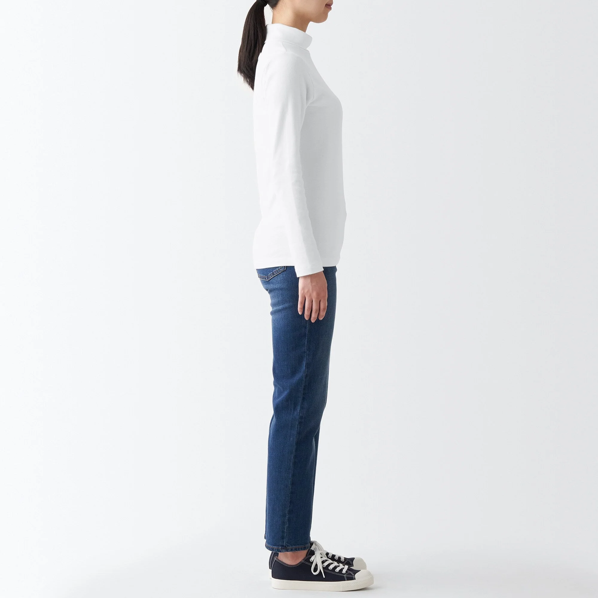 Women's Stretch Ribbed Turtle Neck Long Sleeve T-Shirt - Image 14
