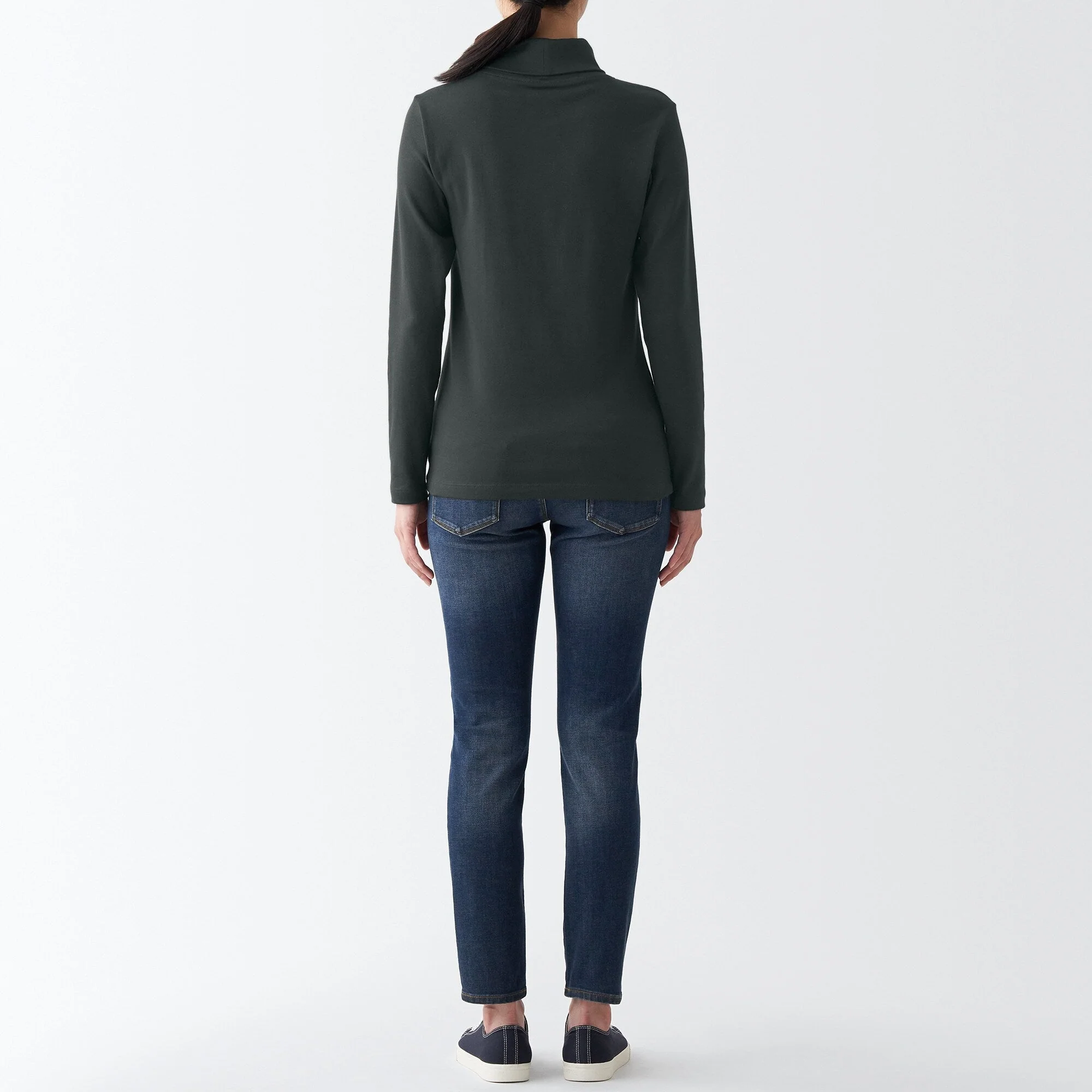 Women's Stretch Ribbed Turtle Neck Long Sleeve T-Shirt - Image 25