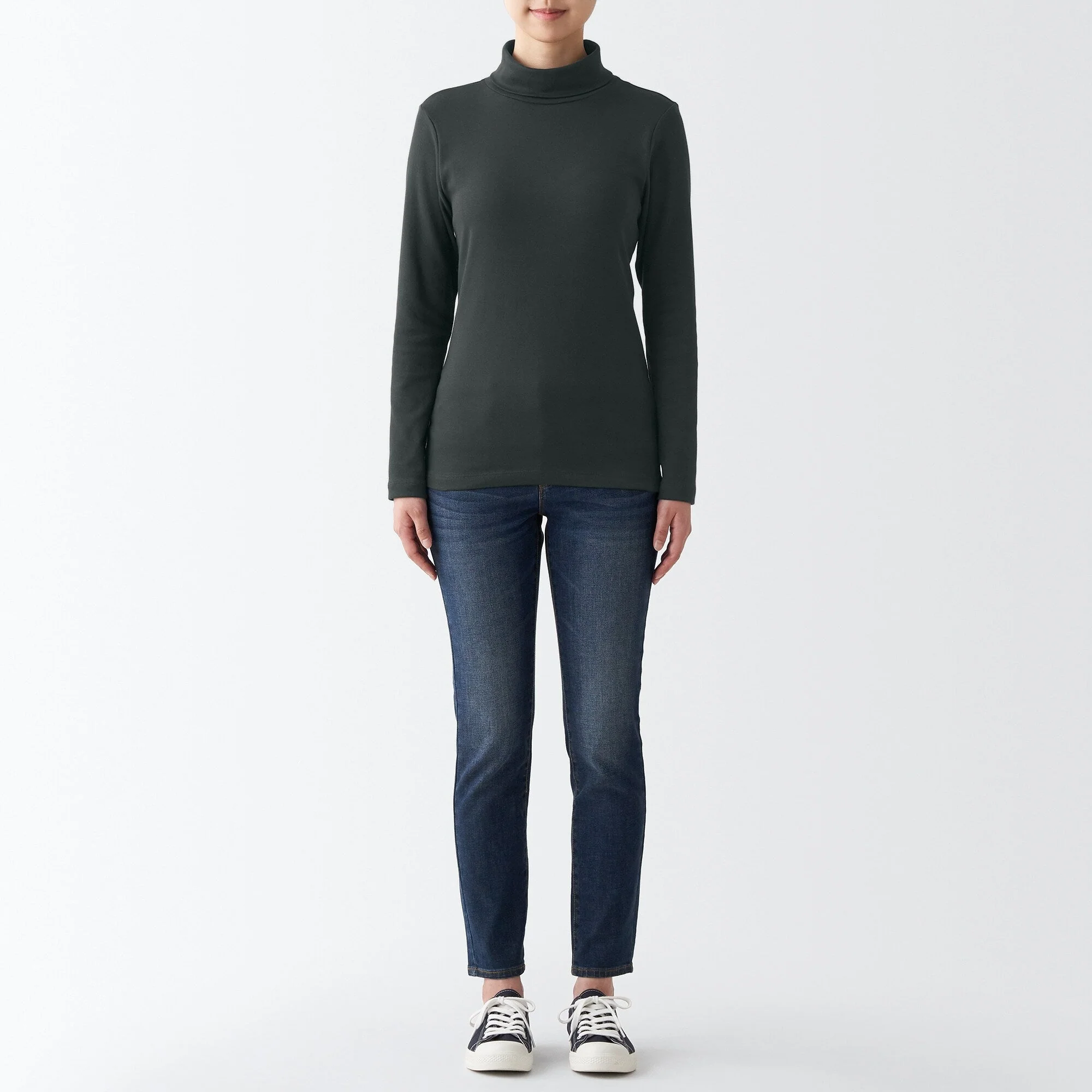 Women's Stretch Ribbed Turtle Neck Long Sleeve T-Shirt - Image 26