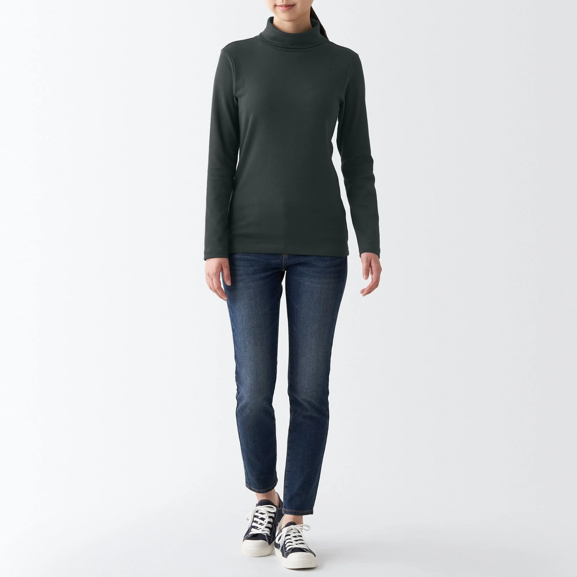 Women's Stretch Ribbed Turtle Neck Long Sleeve T-Shirt - Image 27