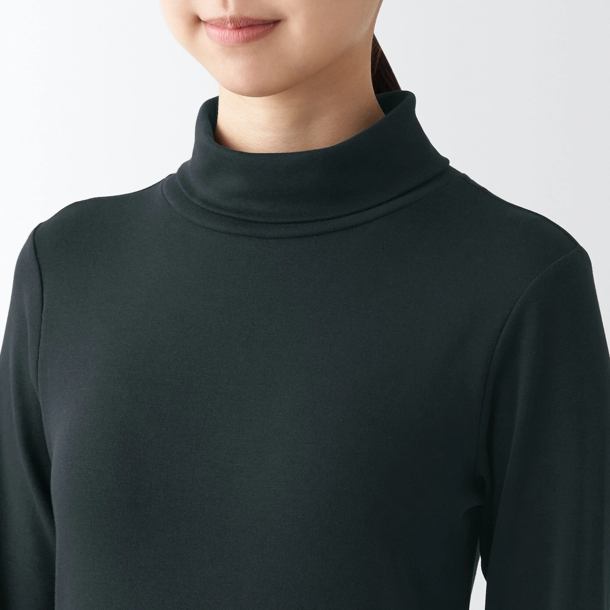 Women's Stretch Ribbed Turtle Neck Long Sleeve T-Shirt - Image 58