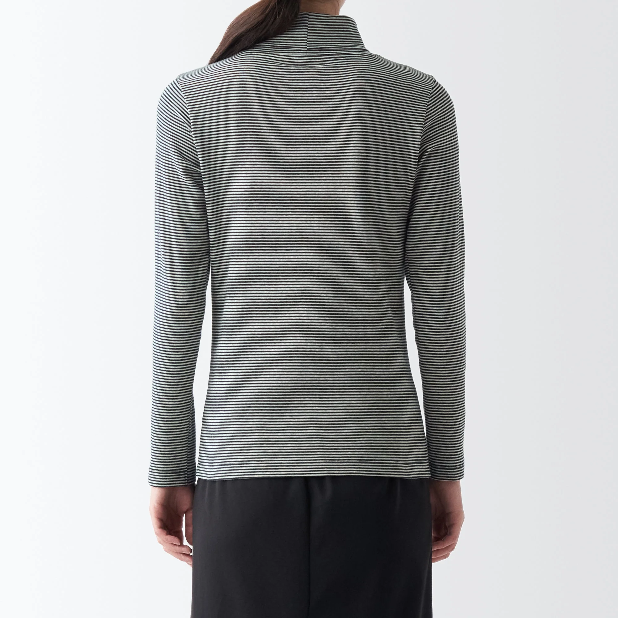Women's Stretch Ribbed Turtle Neck Long Sleeve T-Shirt - Image 66