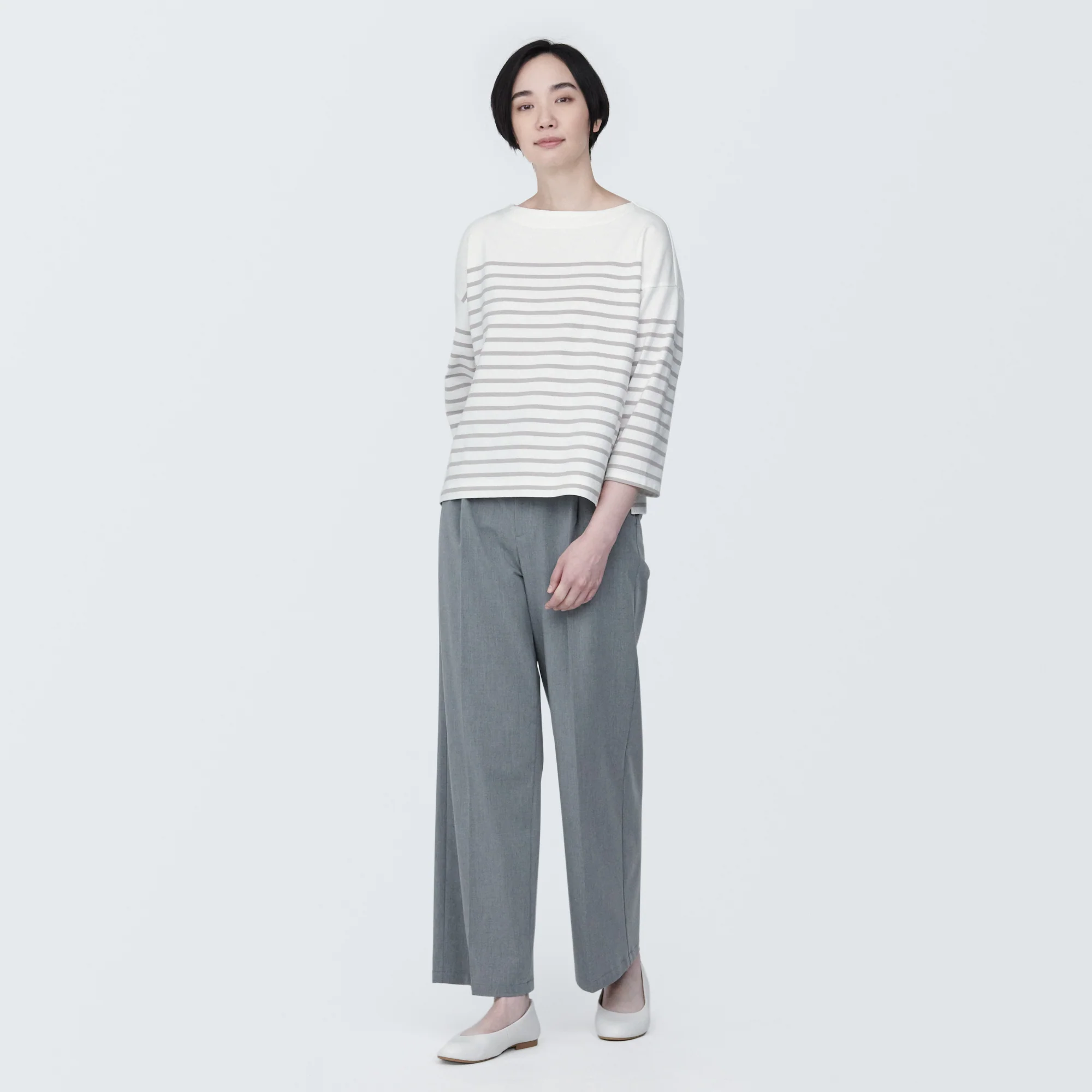 Women's Striped Boatneck 3/4 Sleeve T-Shirt - Image 12