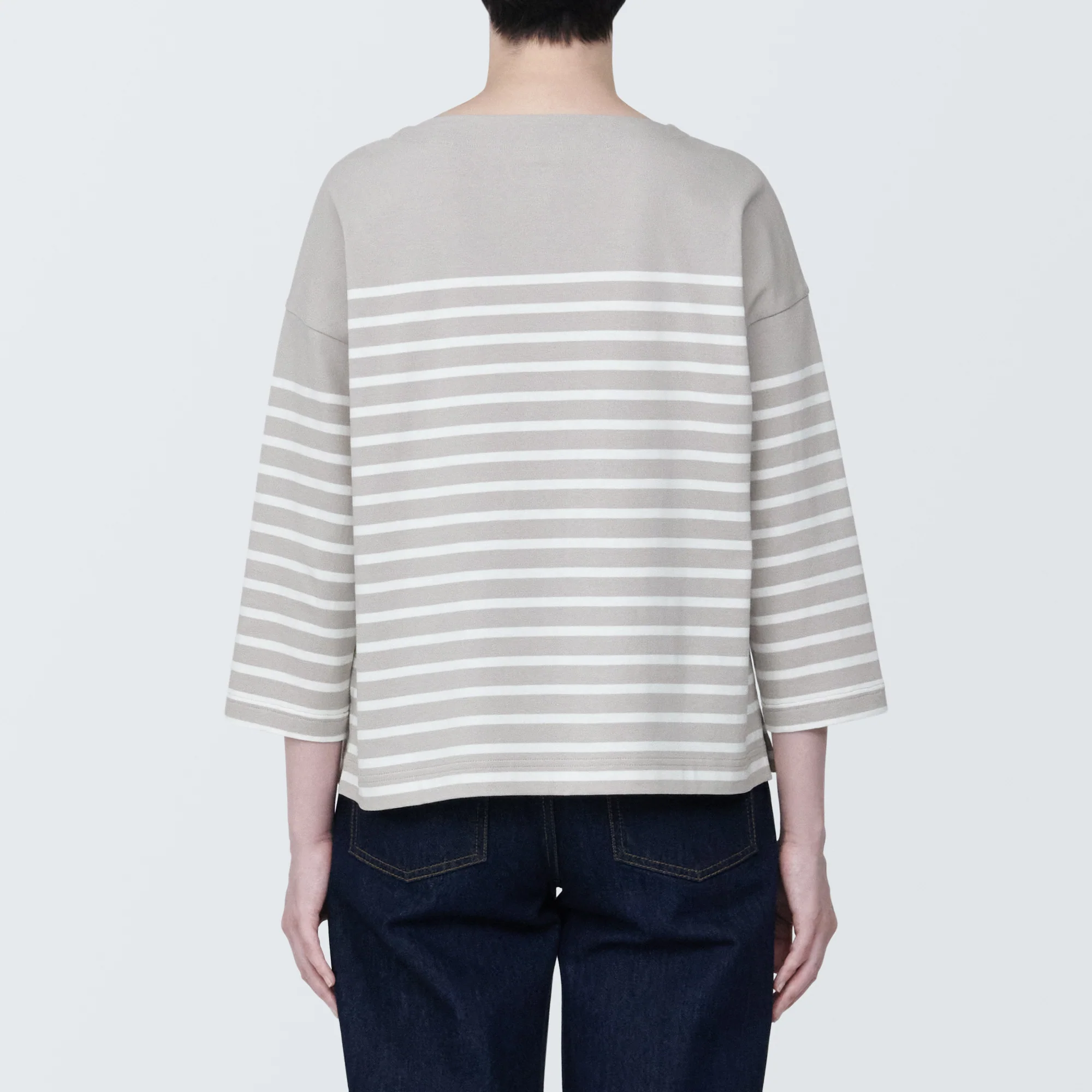 Women's Striped Boatneck 3/4 Sleeve T-Shirt - Image 22