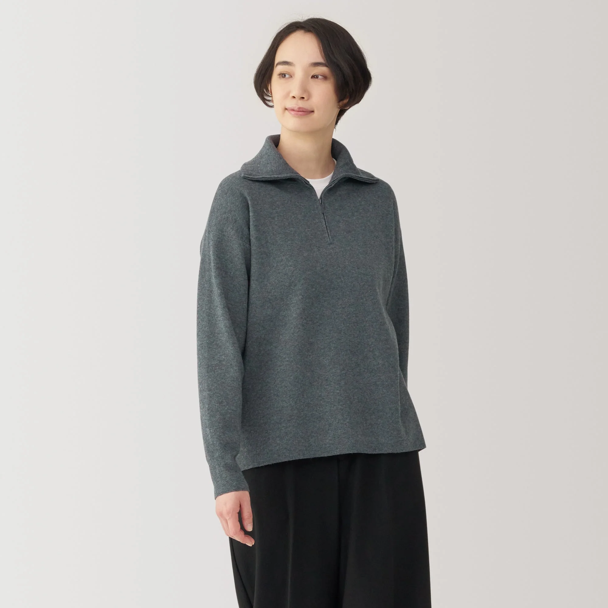 Women's Washable Milano Ribbed Half Zip Sweater - Image 3