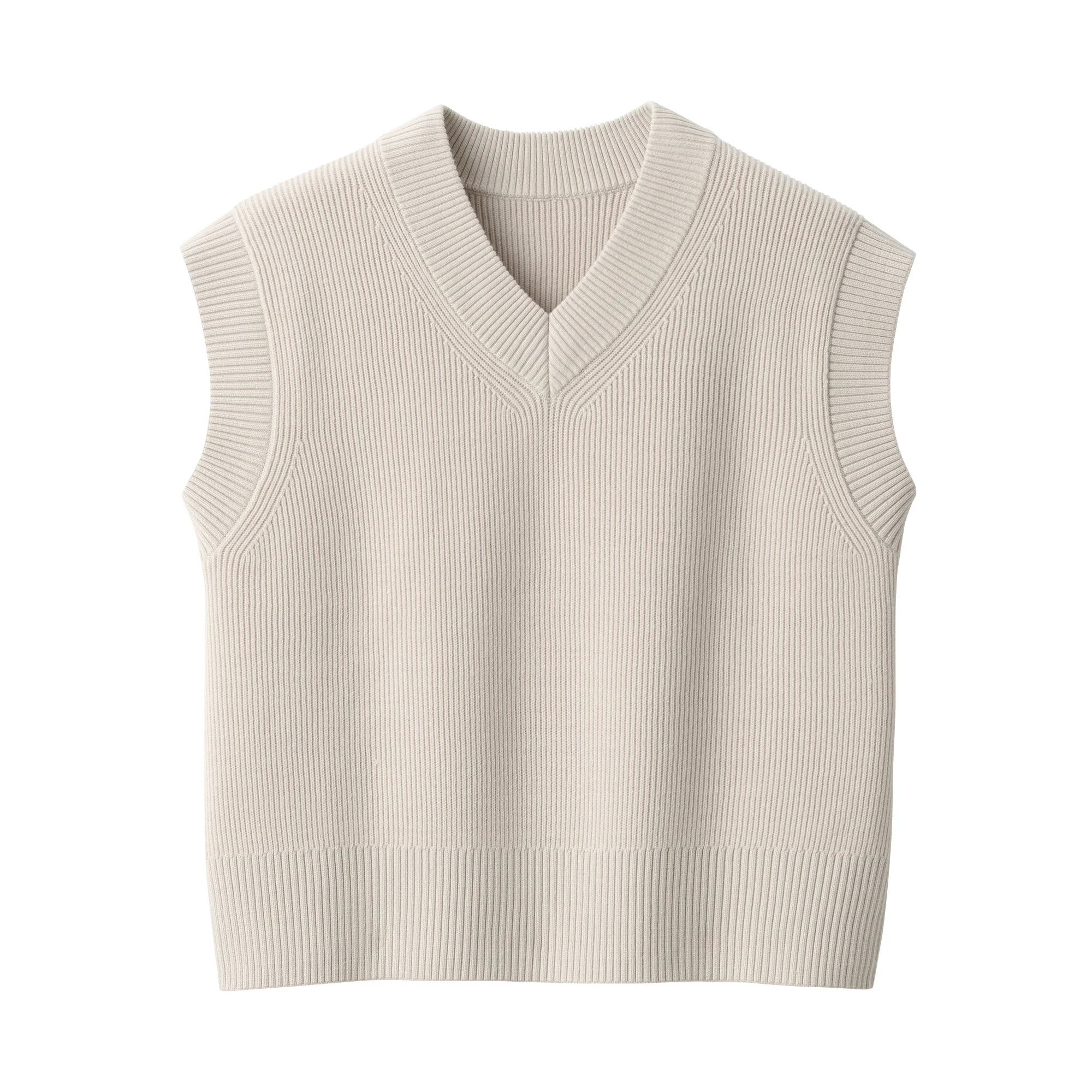 Women's Washable Rib Knit V-Neck Short Vest - Image 9