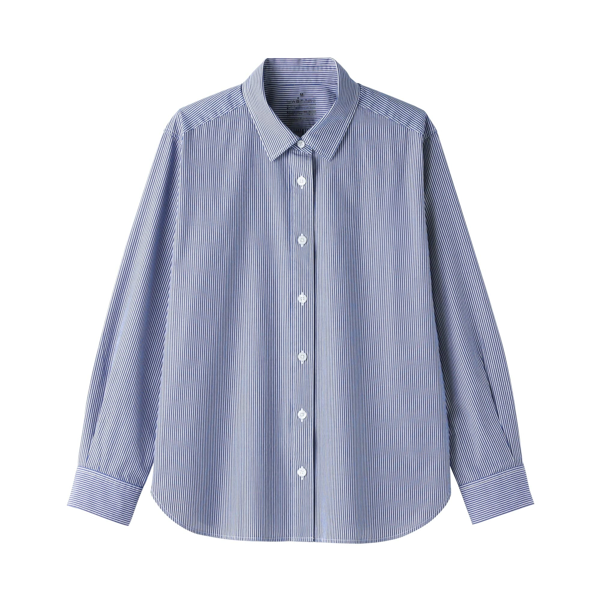 Women's Washed Broadcloth Regular Collar Long Sleeve Striped Shirt - Image 2