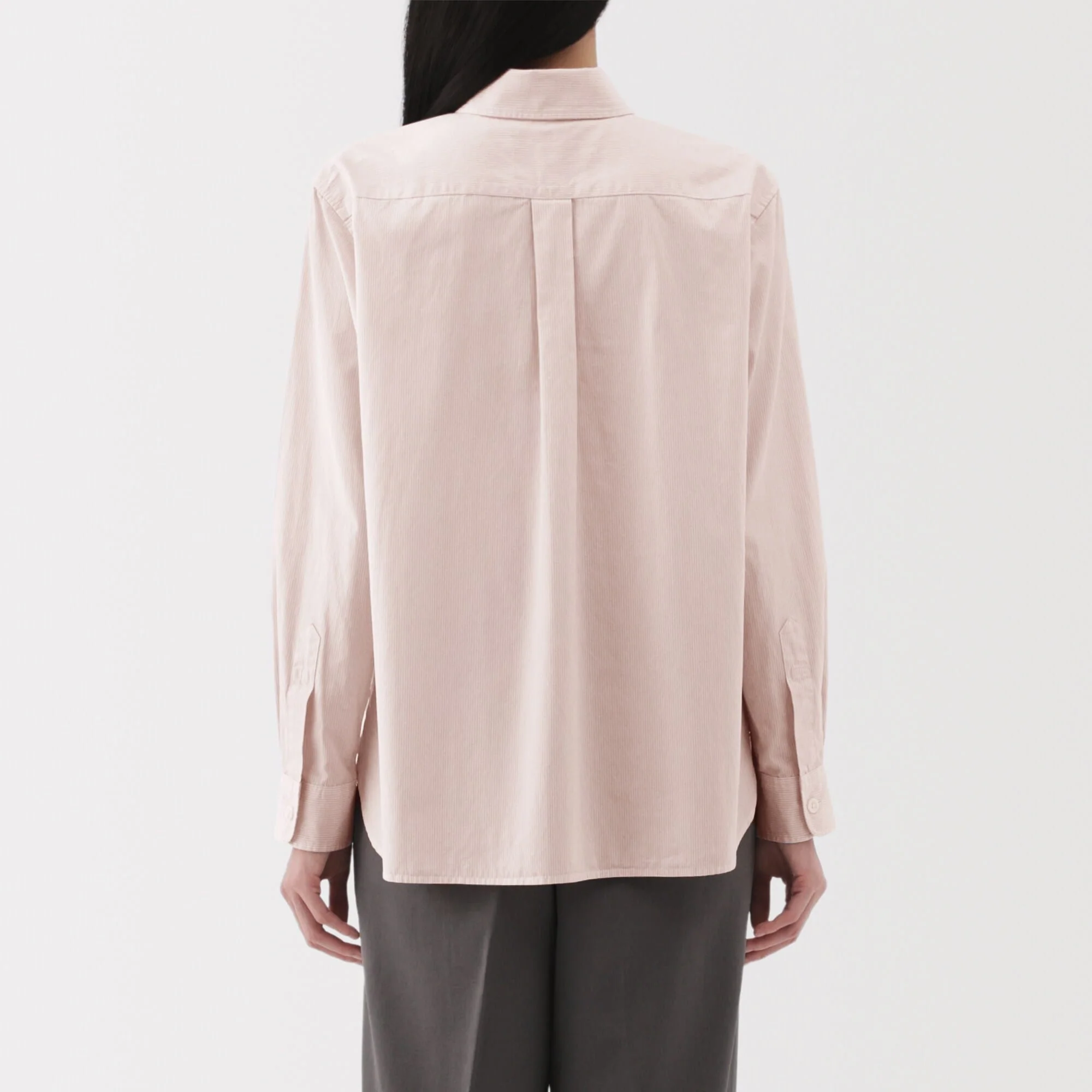 Women's Washed Broadcloth Regular Collar Long Sleeve Striped Shirt - Image 24