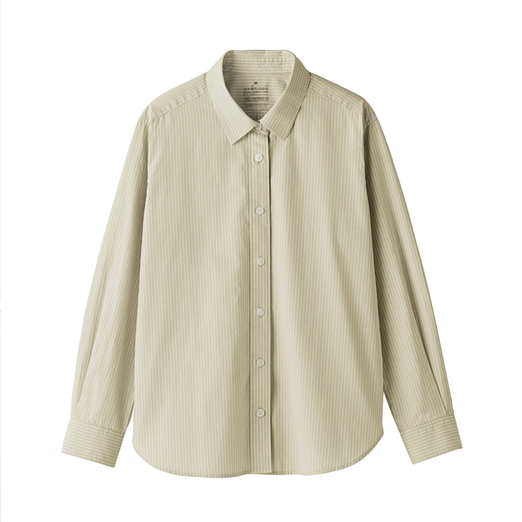 Women's Washed Broadcloth Regular Collar Long Sleeve Striped Shirt - Image 29