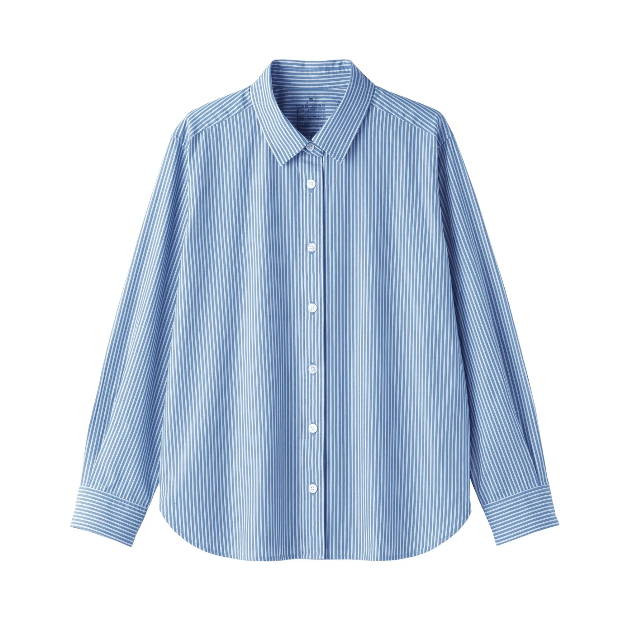 Women's Washed Broadcloth Regular Collar Long Sleeve Striped Shirt - Image 38