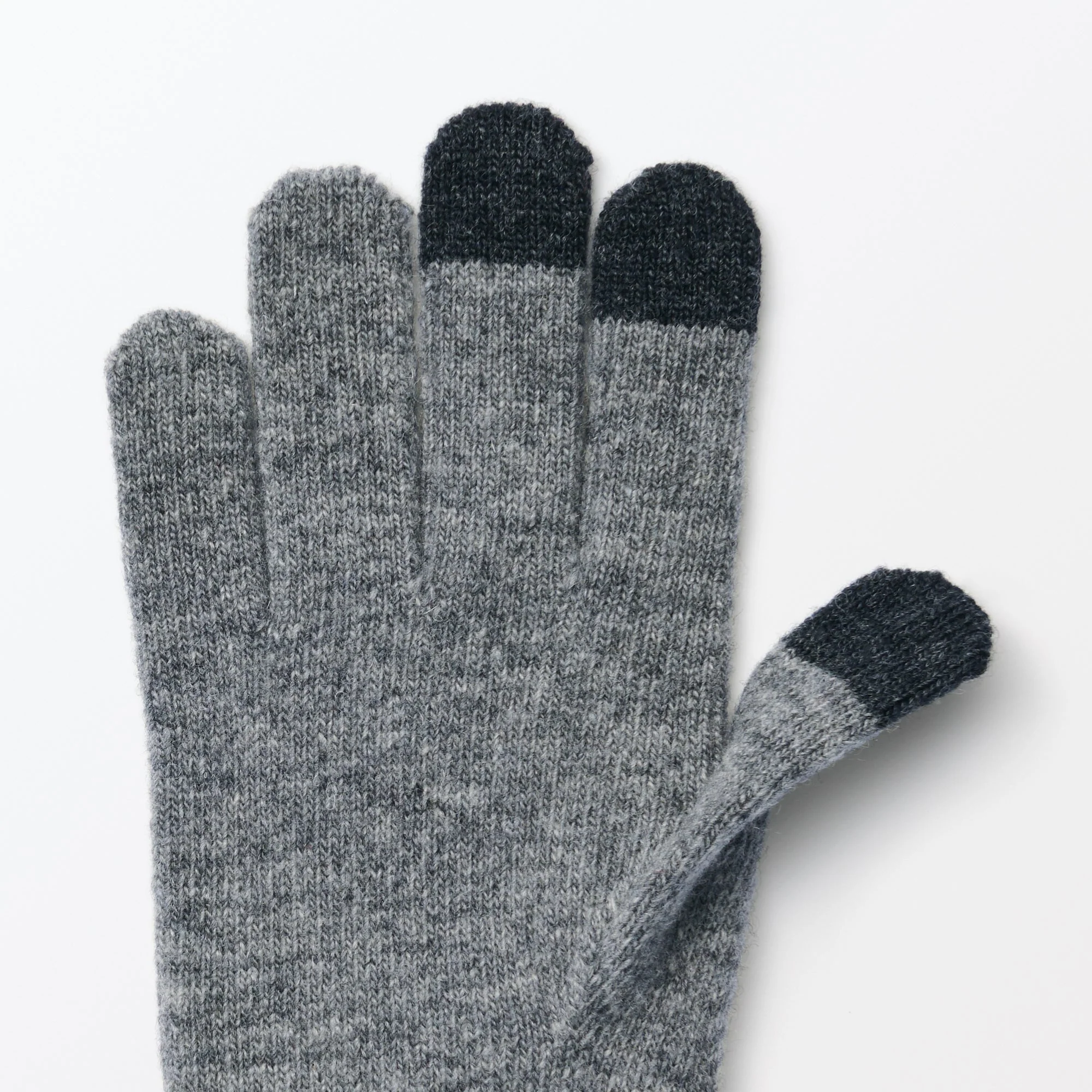 Wool Blend Touchscreen Bicolor Gloves - Image 15
