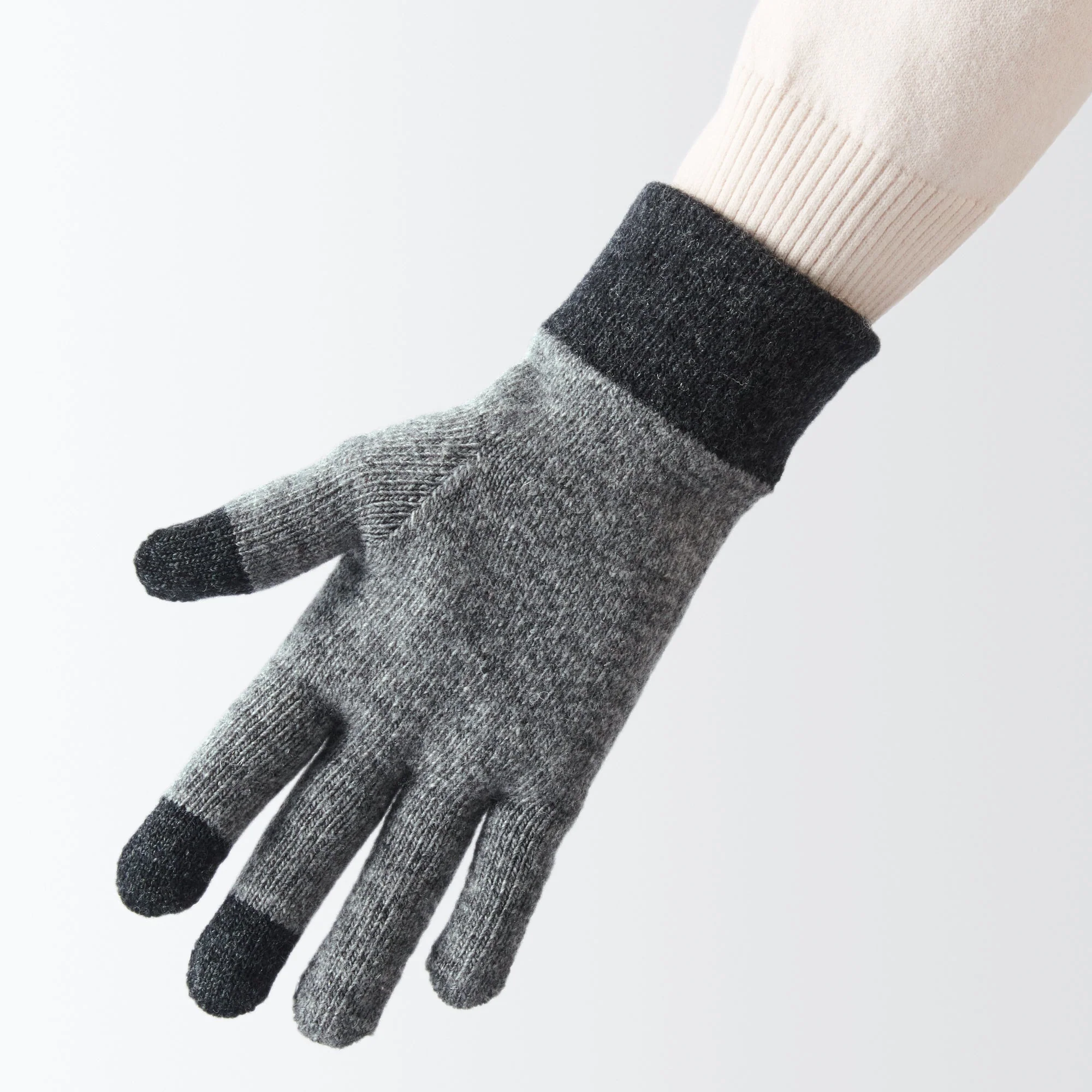 Wool Blend Touchscreen Bicolor Gloves - Image 18
