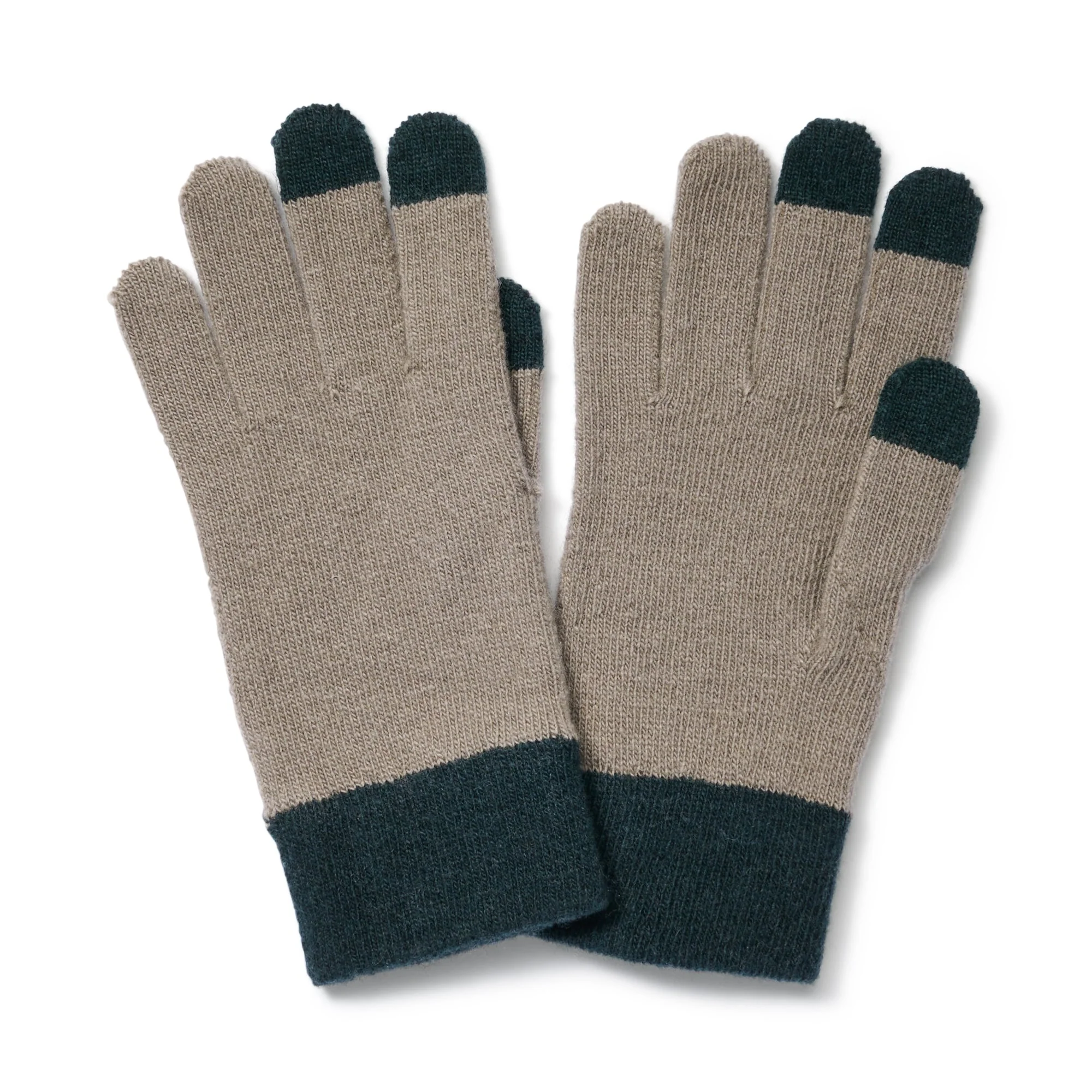 Wool Blend Touchscreen Bicolor Gloves - Image 2