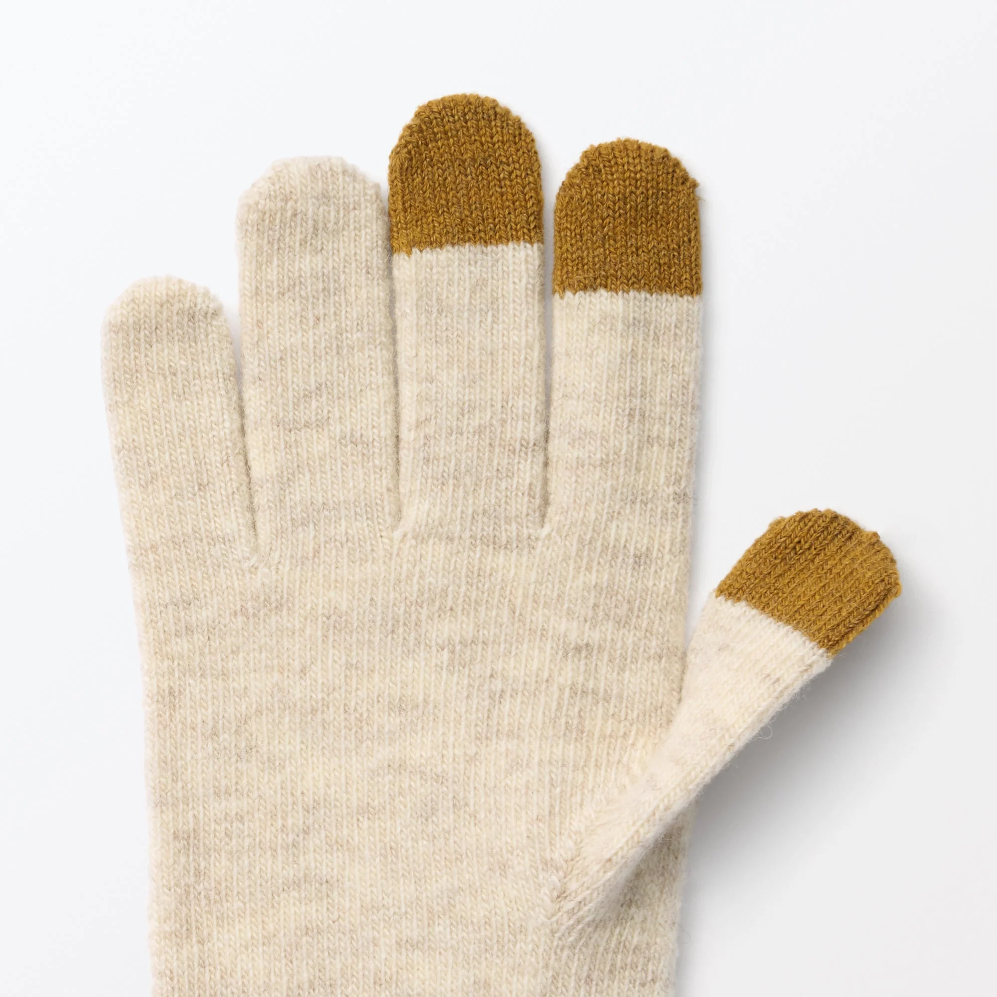 Wool Blend Touchscreen Bicolor Gloves - Image 9