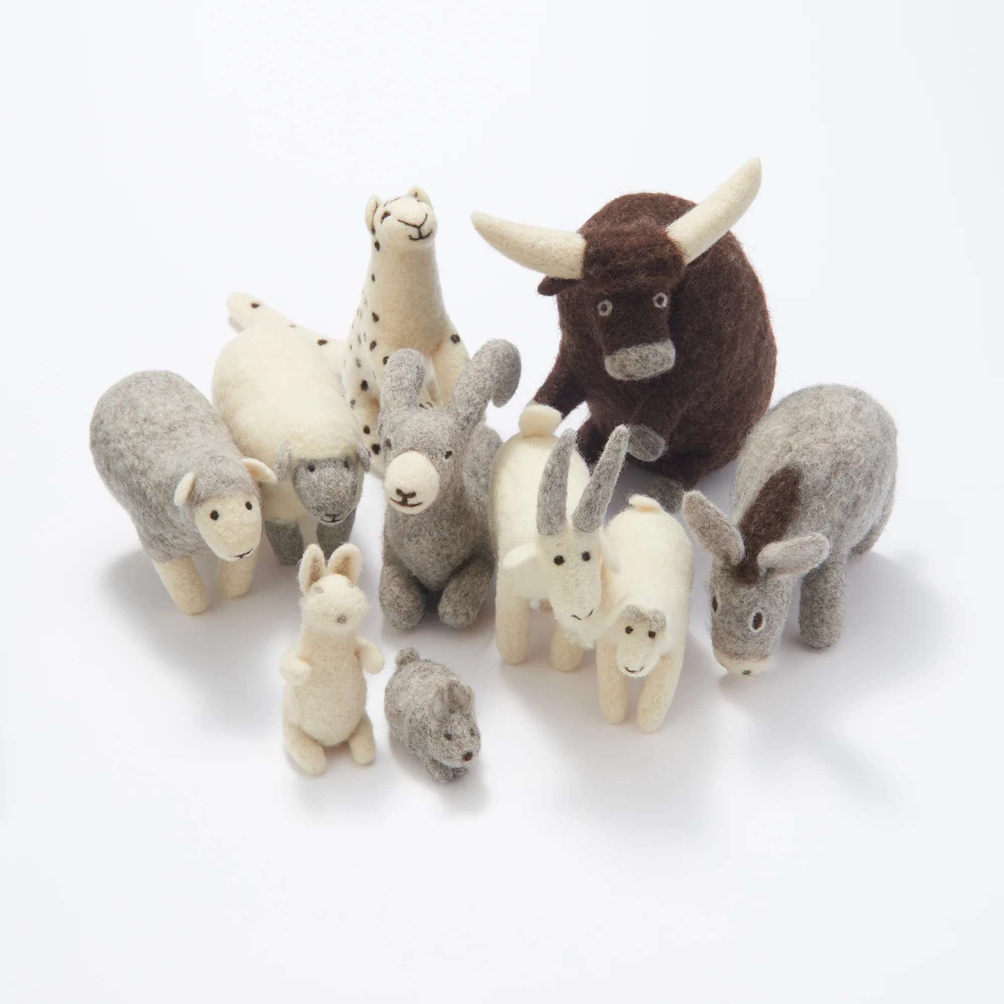 Wool Felt Animal - Parent & Baby Goat - Image 4